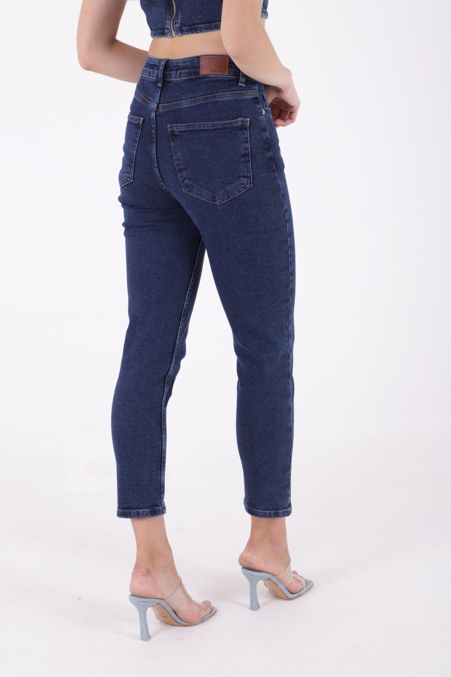 Comfort Slim Kot Pantolon - Düz Koyu Rins - (26-31) - 5