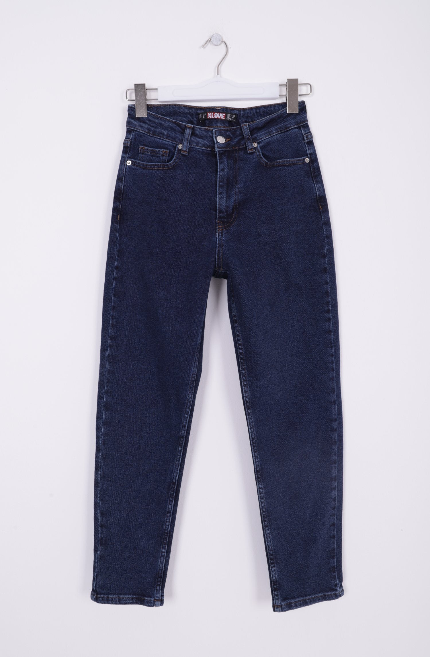 Comfort Slim Kot Pantolon - Düz Koyu Rins - (28-33) - 6