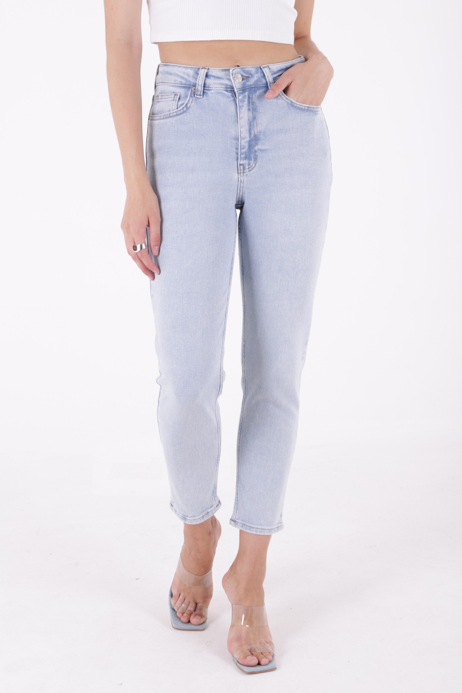 Comfort Slim Kot Pantolon - Buz Mavisi ve Tintli - (26-31) - 3