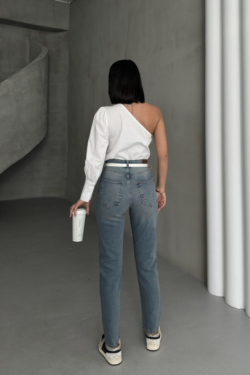 Comfort Slim Kot Pantolon - Orta Mavi ve Tintli - (26-31) - 4
