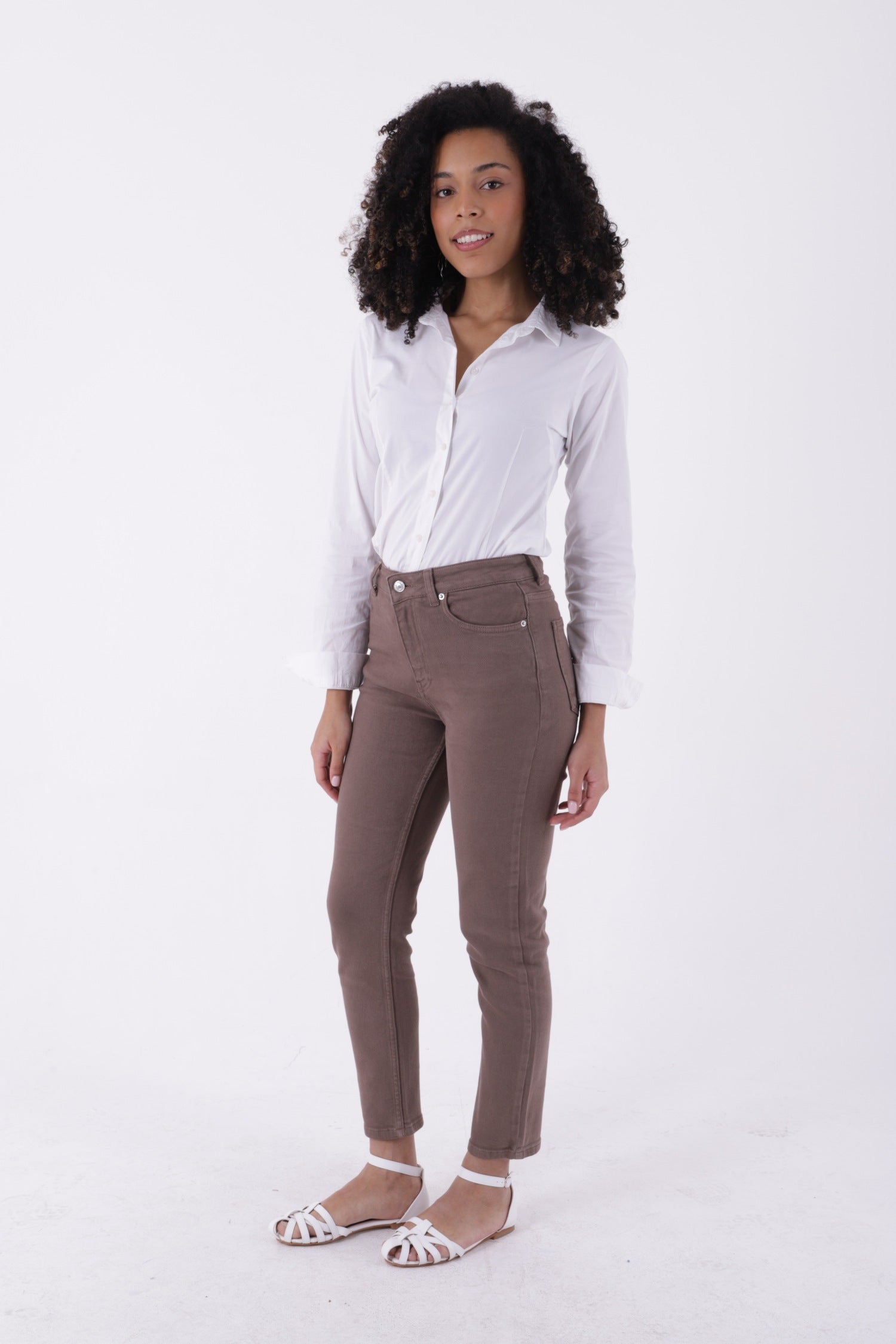 Comfort Slim Kot Pantolon - Toprak - (26-31) - 4