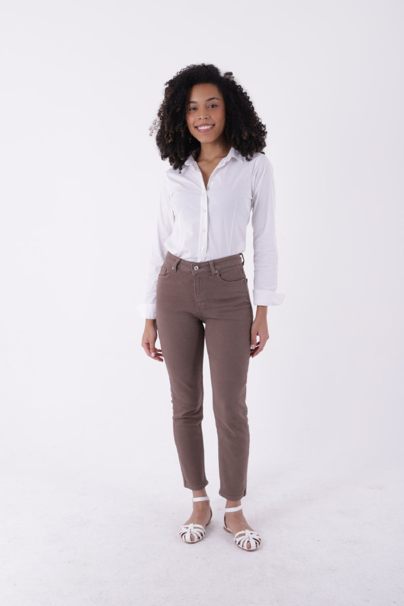 Comfort Slim Kot Pantolon Toprak