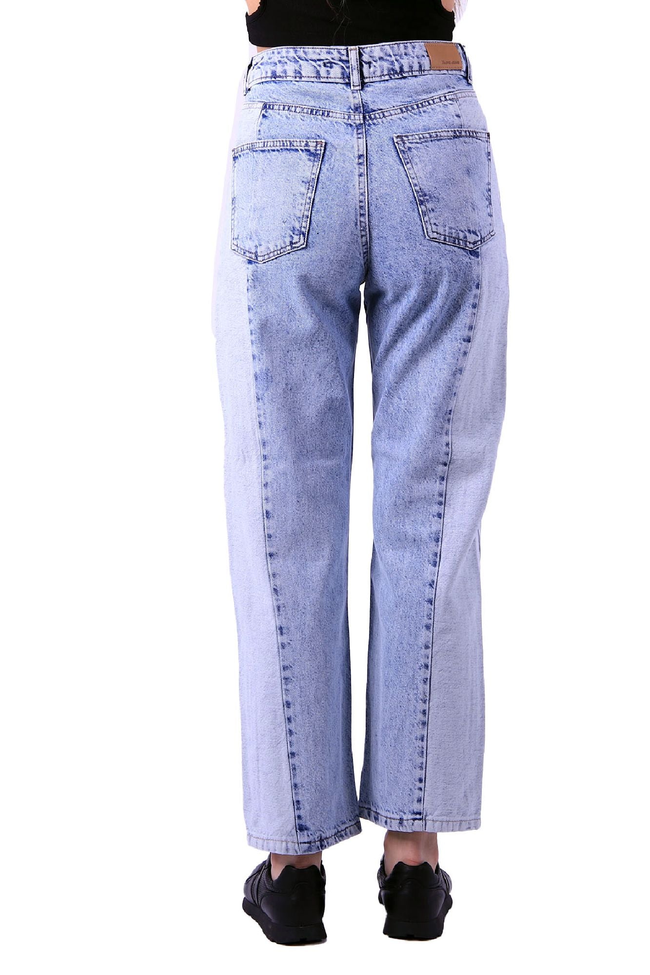 Parçalı Çift Renkli Kot Pantolon - Açık Mavi Kot - (27-32) - 4