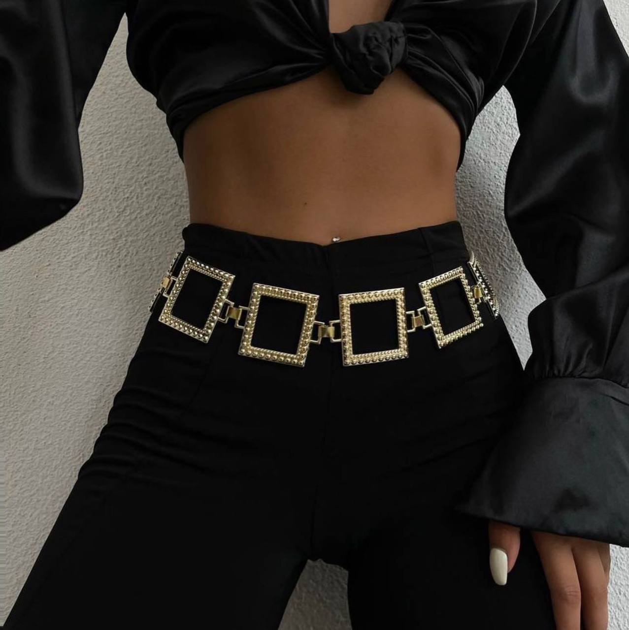Square Design Chain Shirt Jacket Dress Trouser Belt