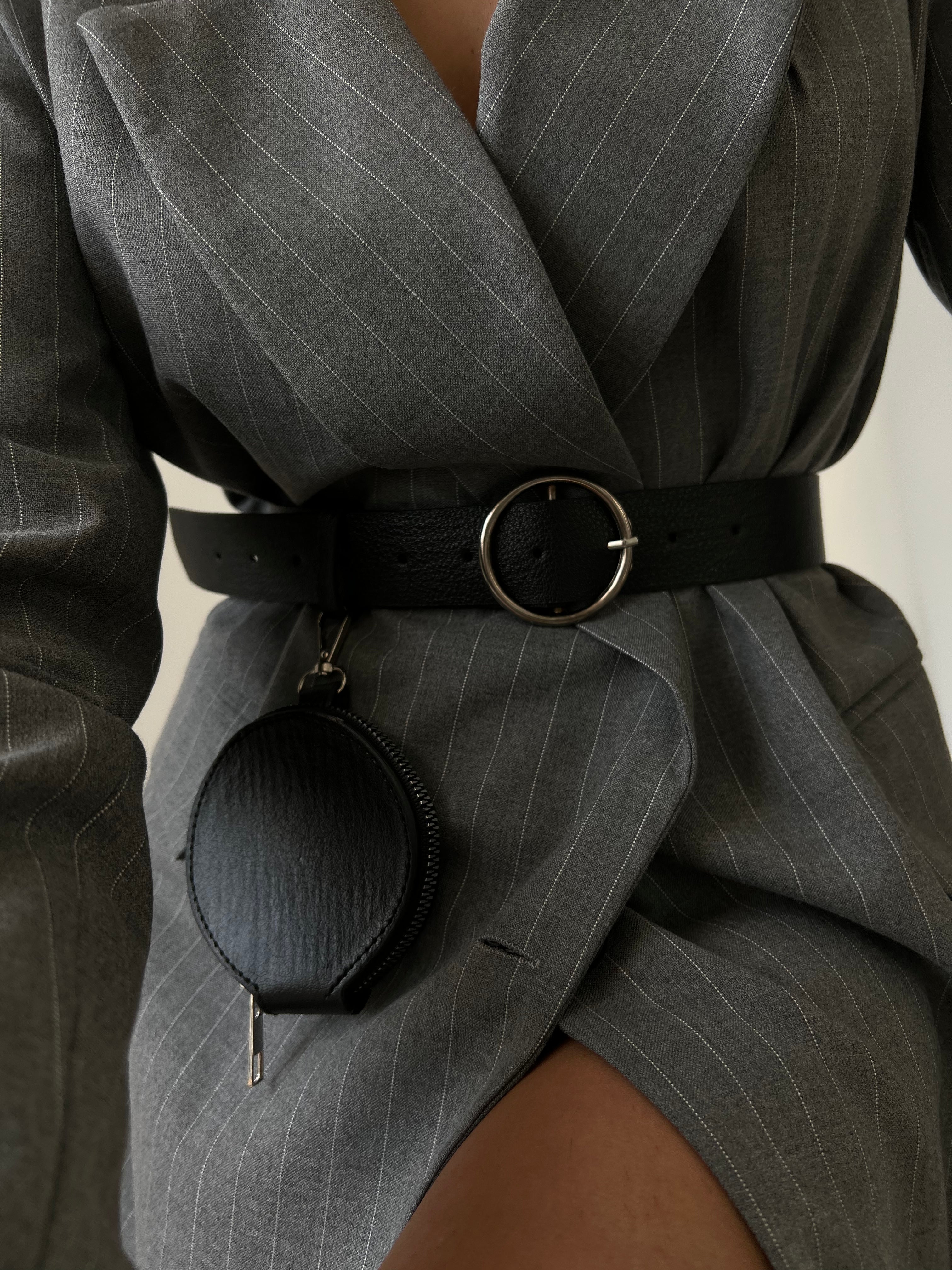 Round Buckle Wallet Shirt Jacket Trouser Dress Belt