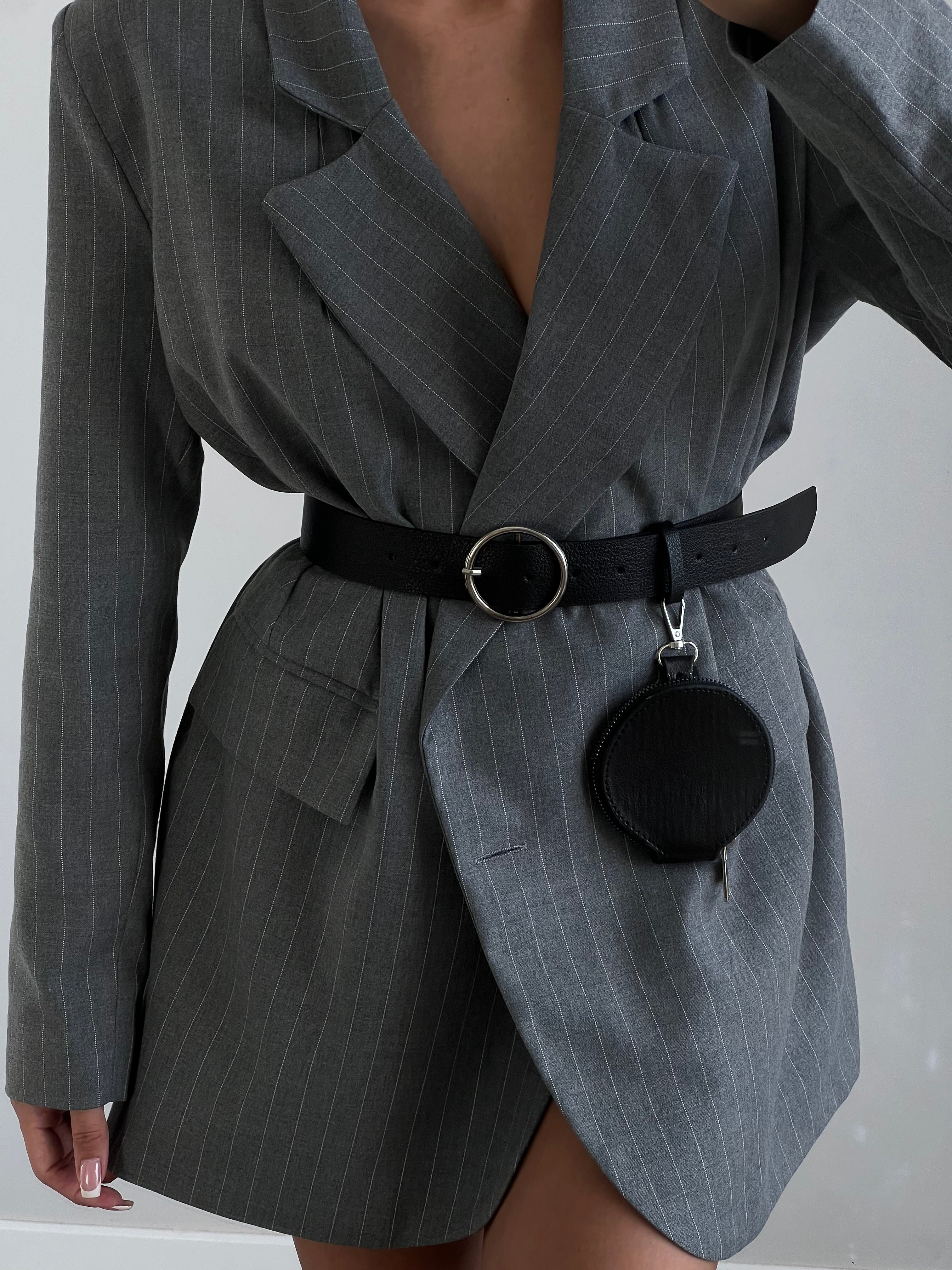 Round Buckle Wallet Shirt Jacket Trouser Dress Belt