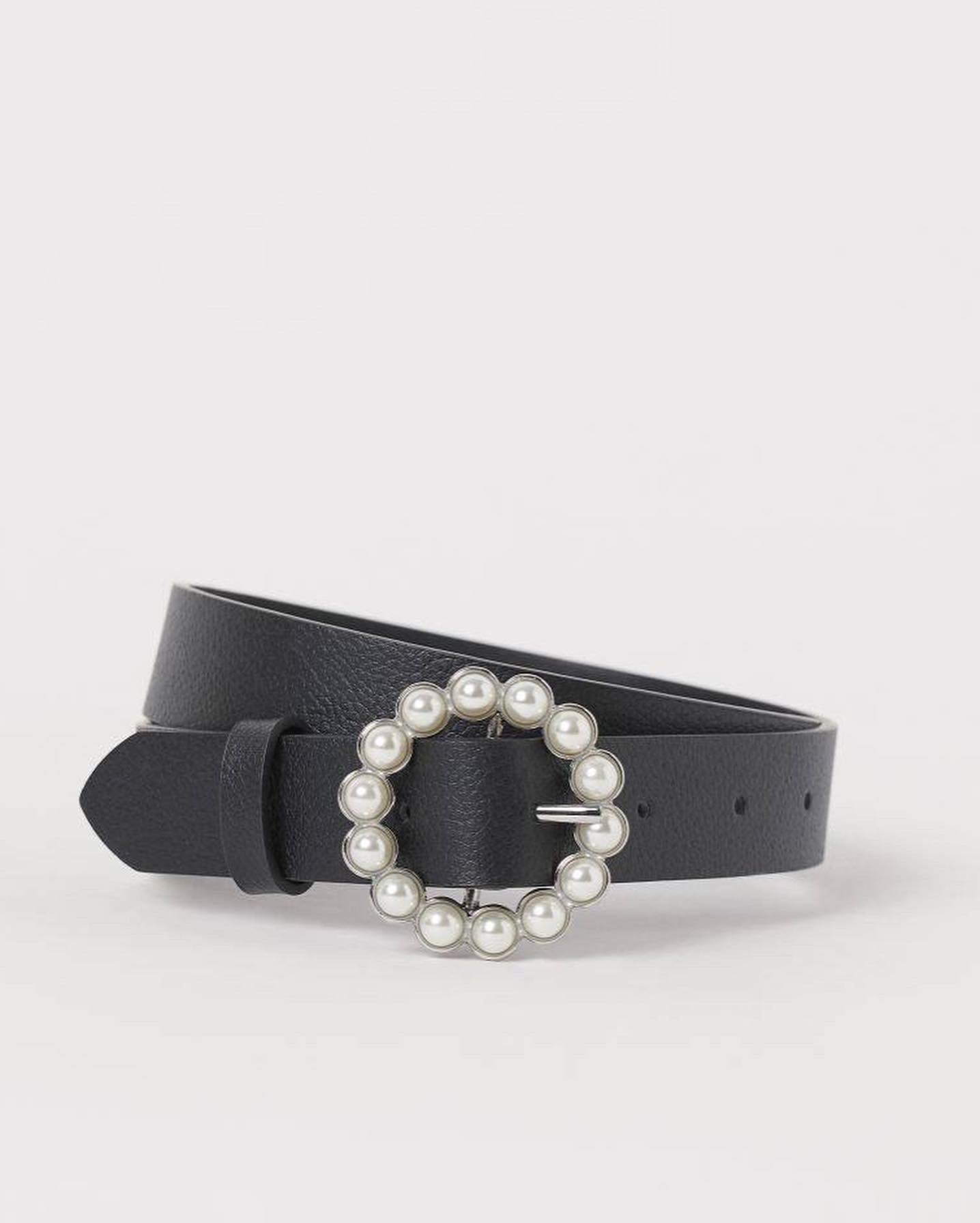Pearl Buckle Round Women's Belt