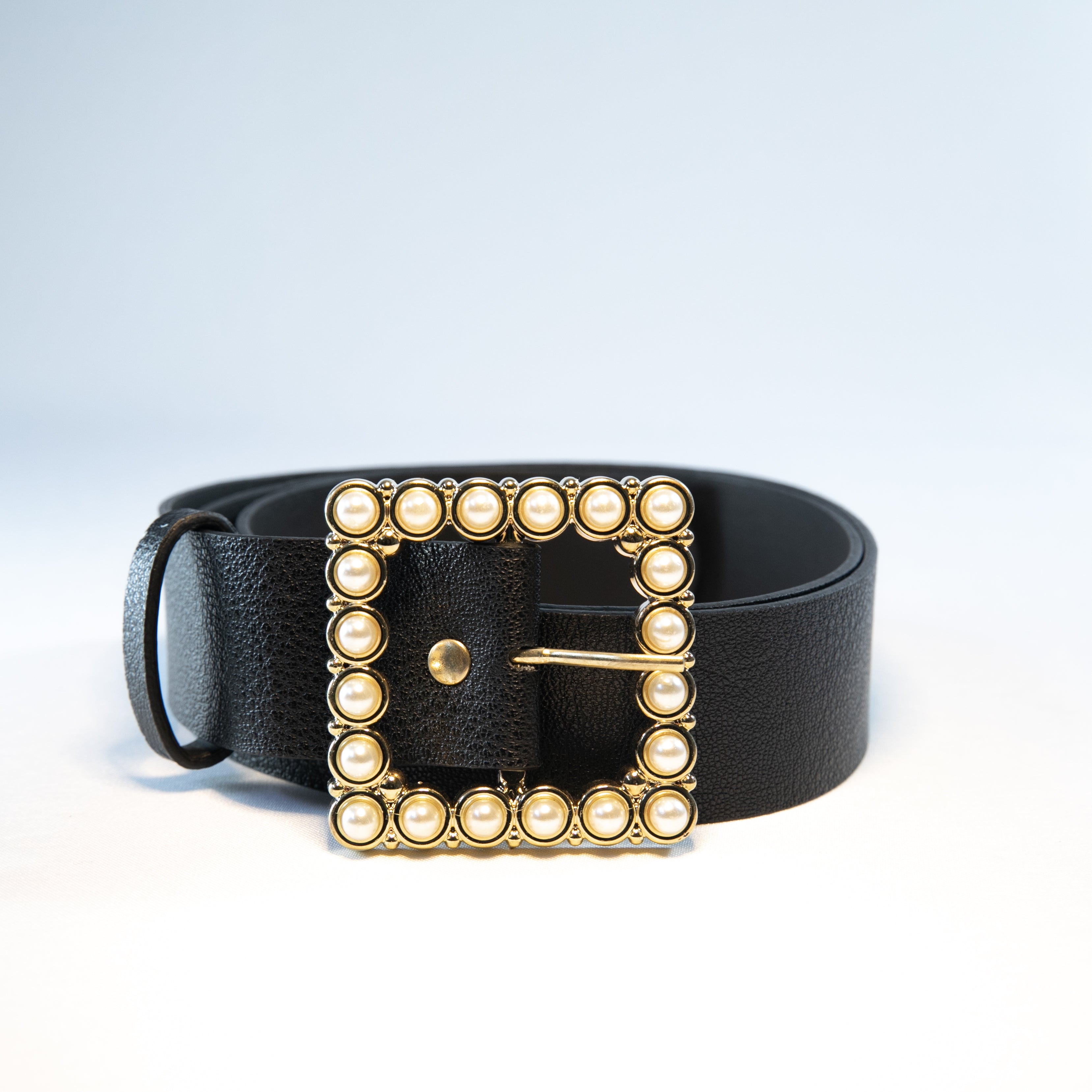 Pearl Buckle Square Women's Belt