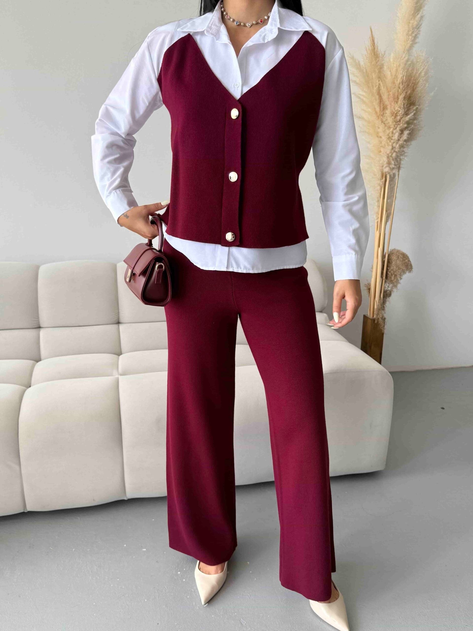 Süveter Detay Triko Takım 1514