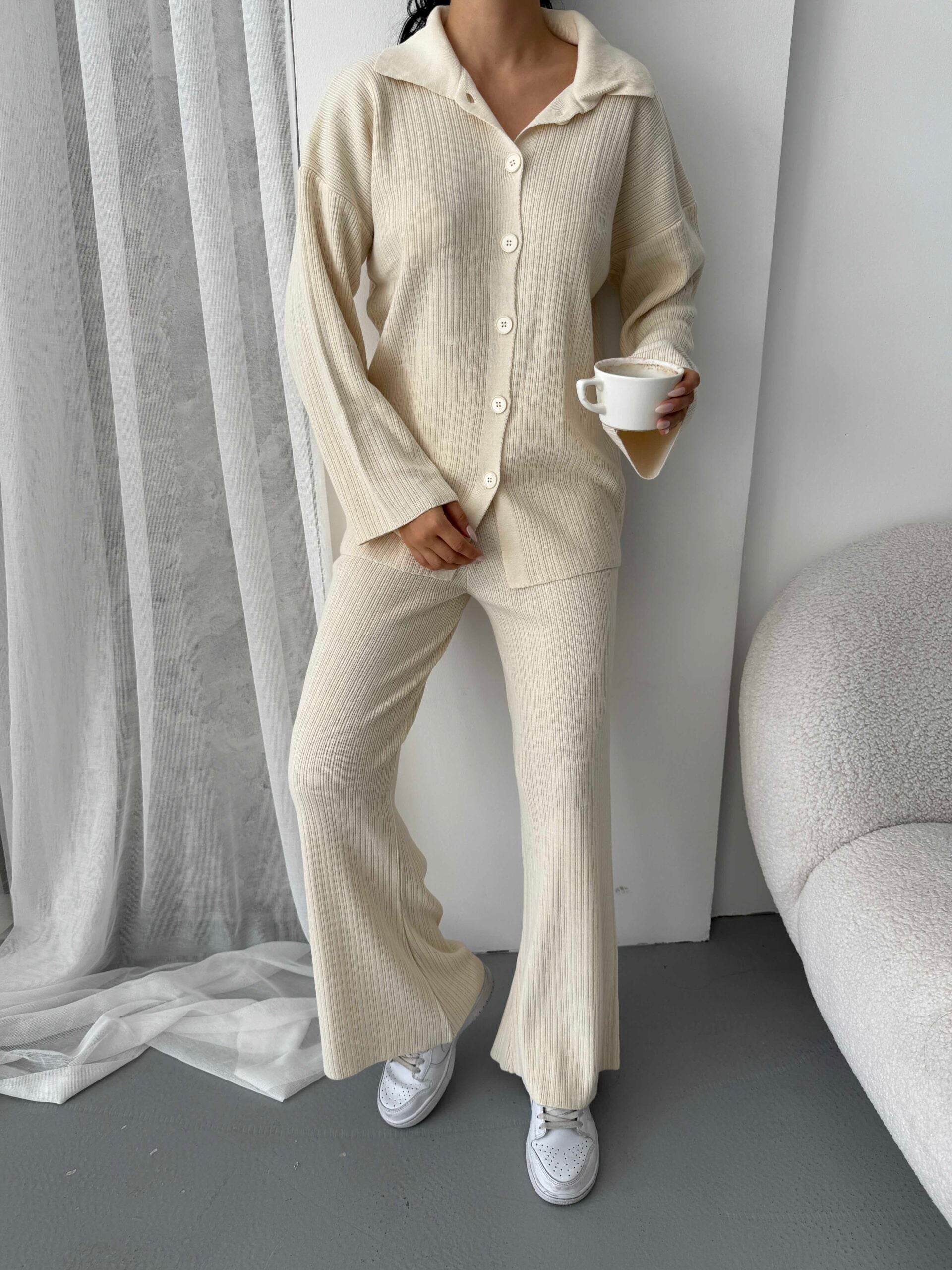 Çizgili Gündelik Zarif Tesettür Takım 1554