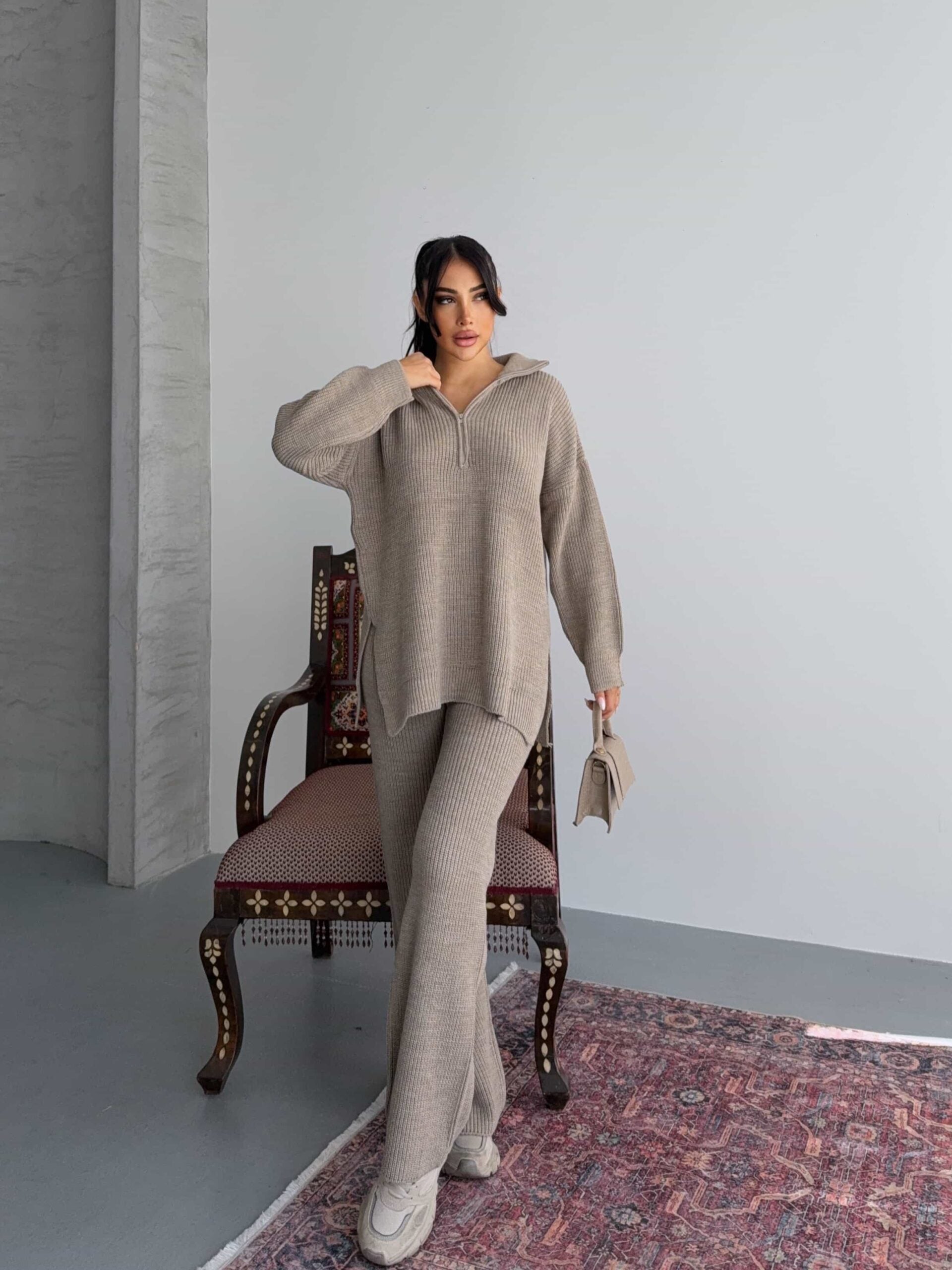 Fermuarlı Triko Takım 1556