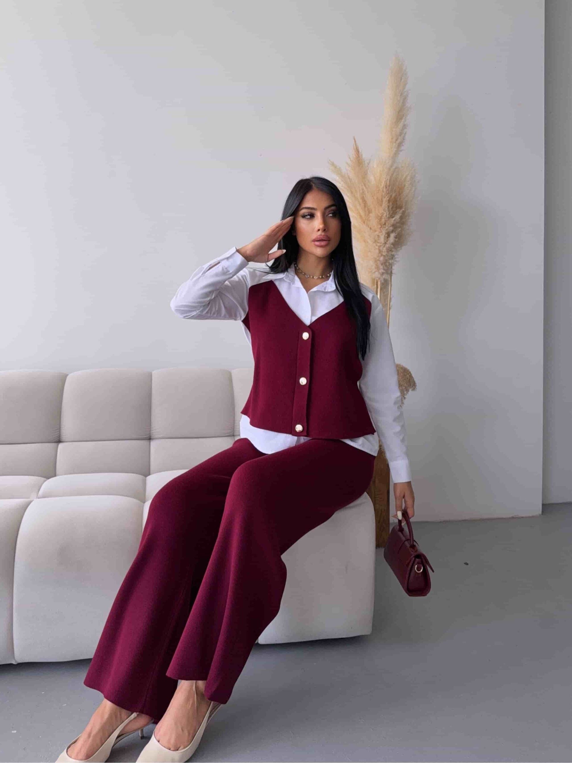 Süveter Detay Triko Takım 1514