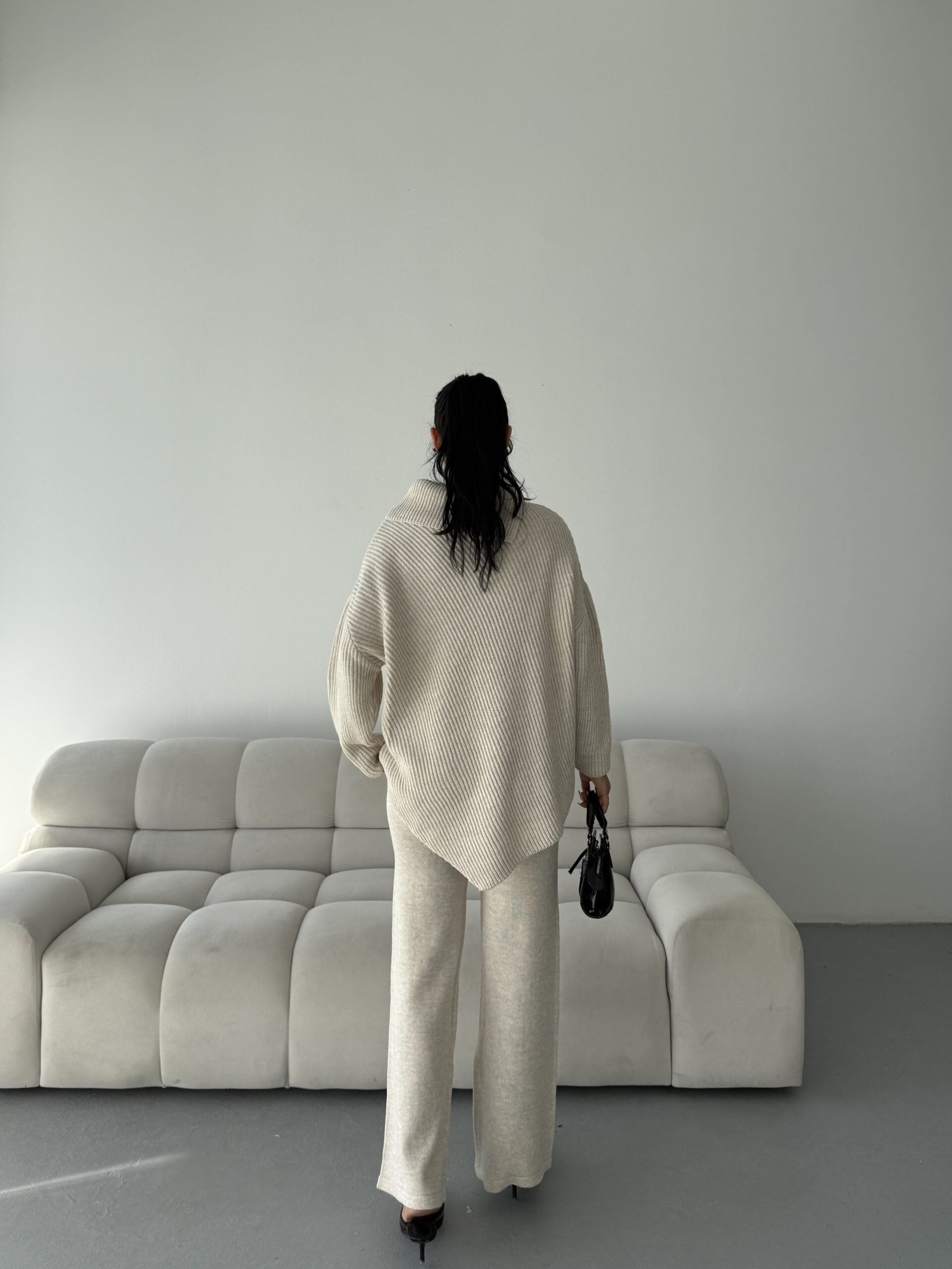 Mektup Yaka Triko Takım 1555