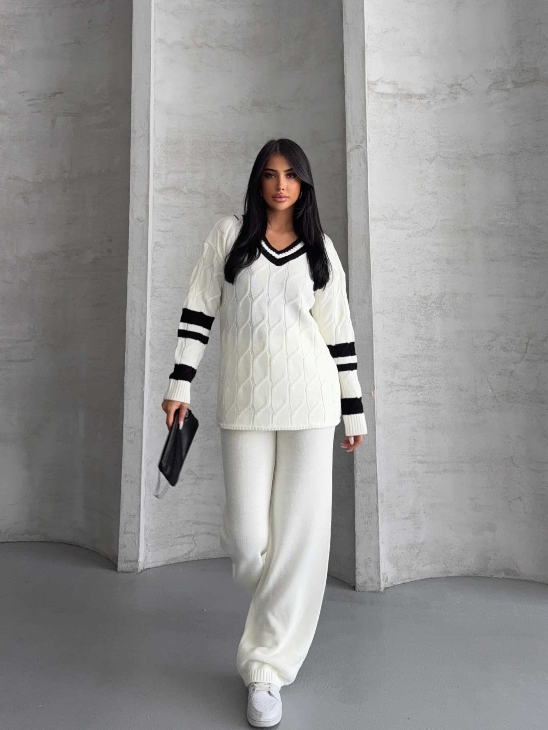 Garnili Saç Örgü Triko Takım 1564