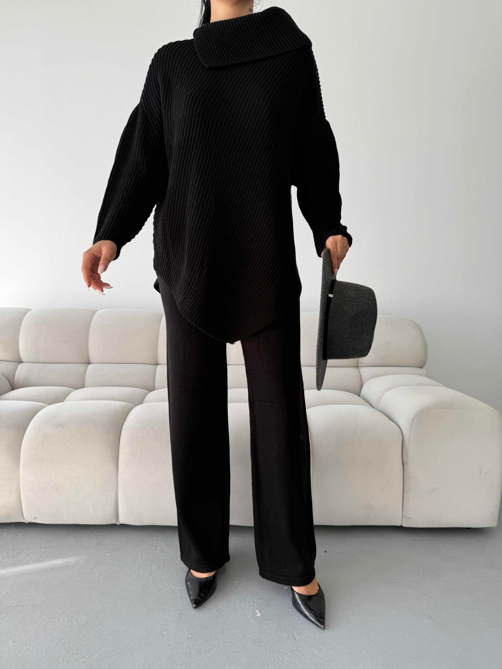 Mektup Yaka Triko Takım 1555