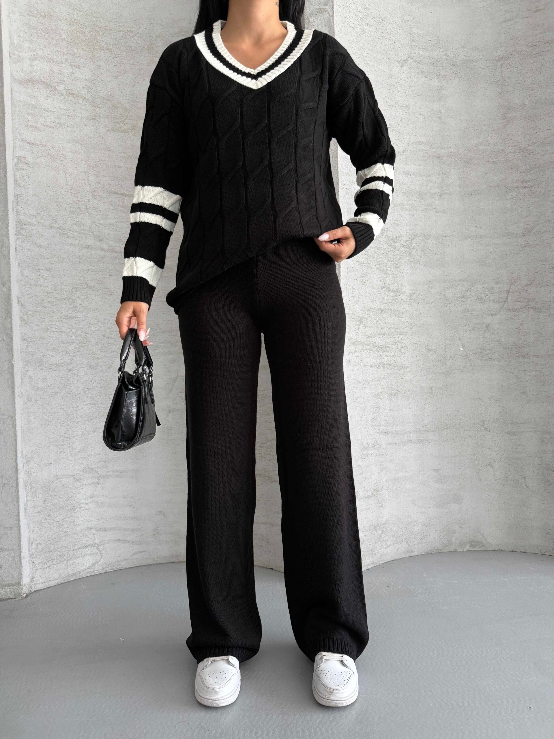 Garnili Saç Örgü Triko Takım 1564