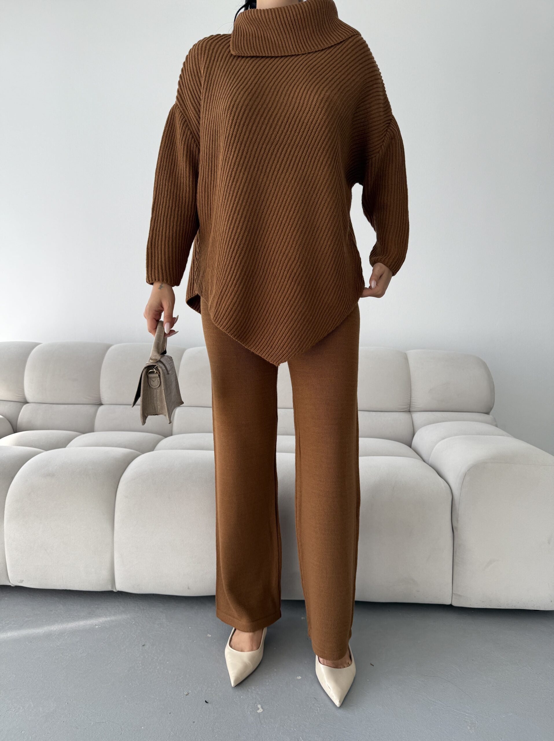 Mektup Yaka Triko Takım 1555