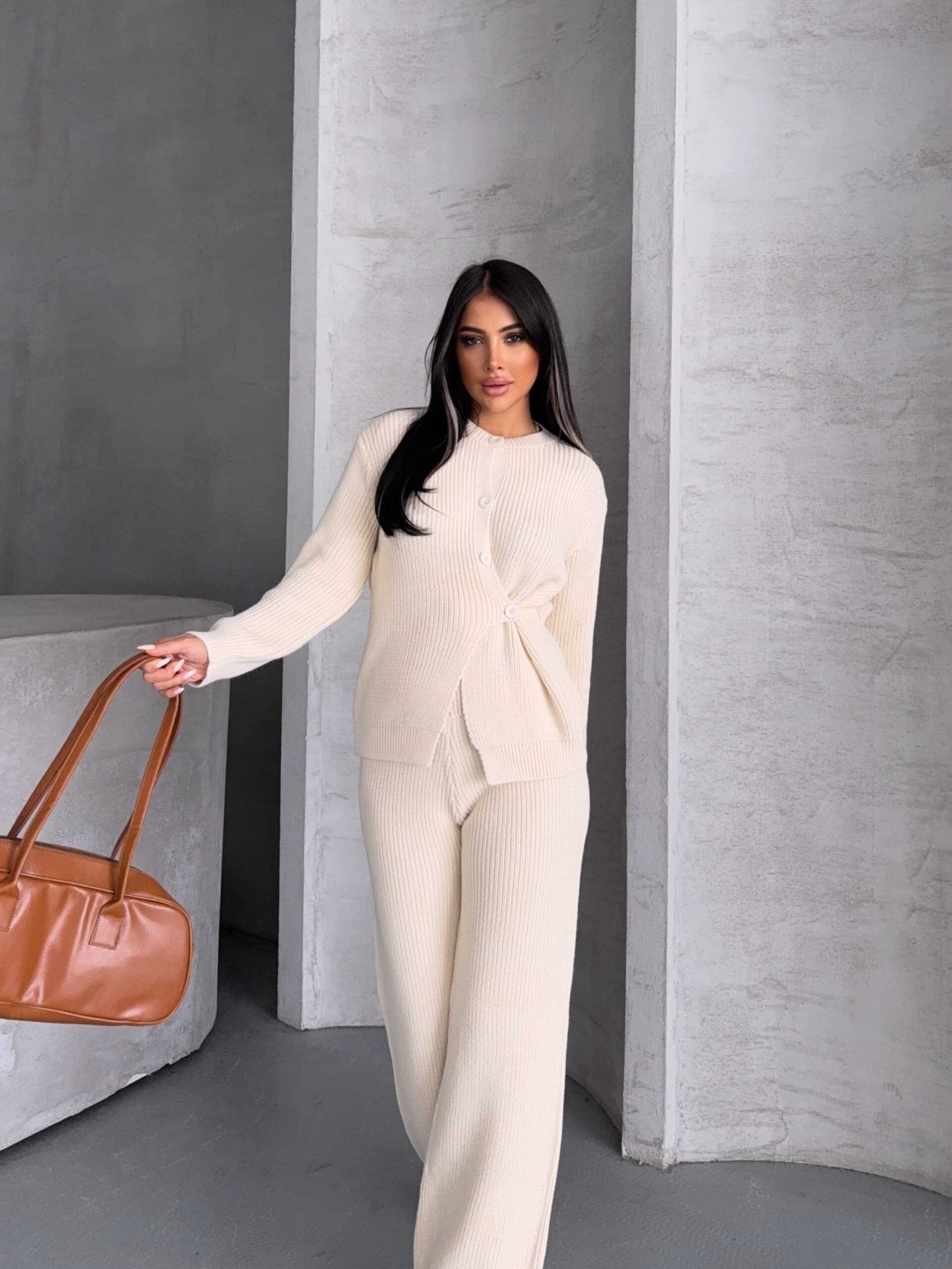 Düğme Detay Triko Takım 1565