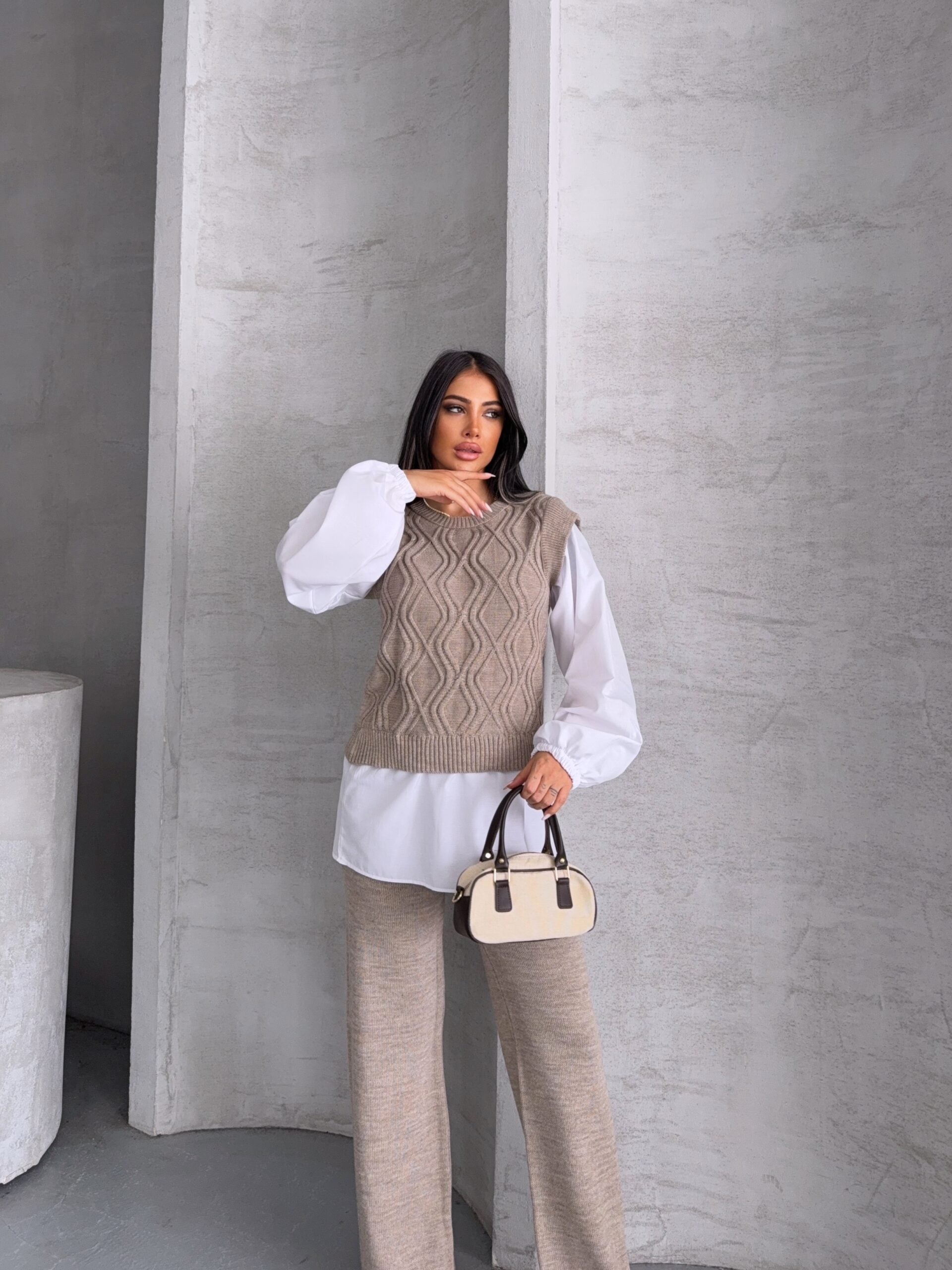 Gömlek Detay Triko Takım 1561