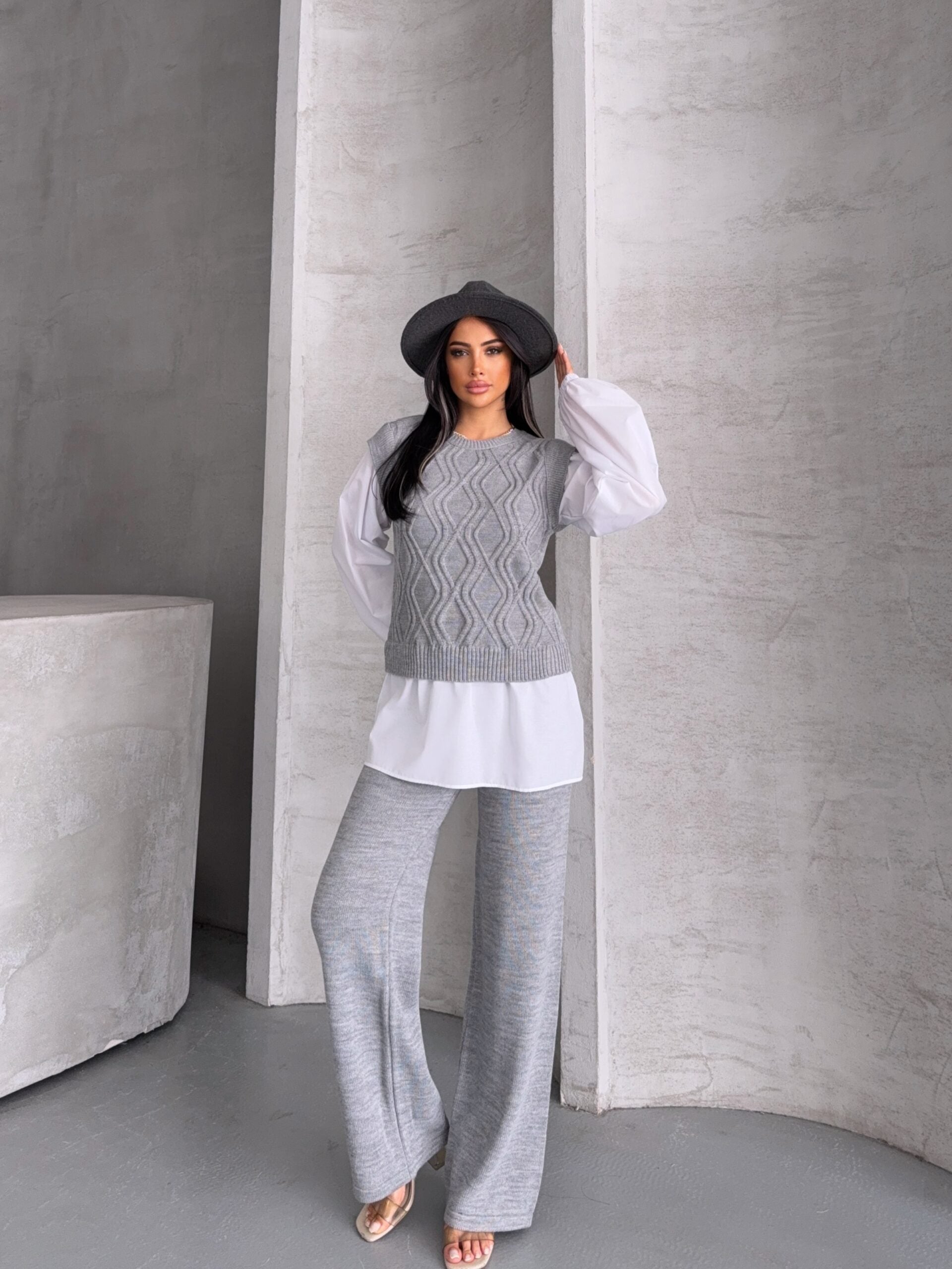 Gömlek Detay Triko Takım 1561