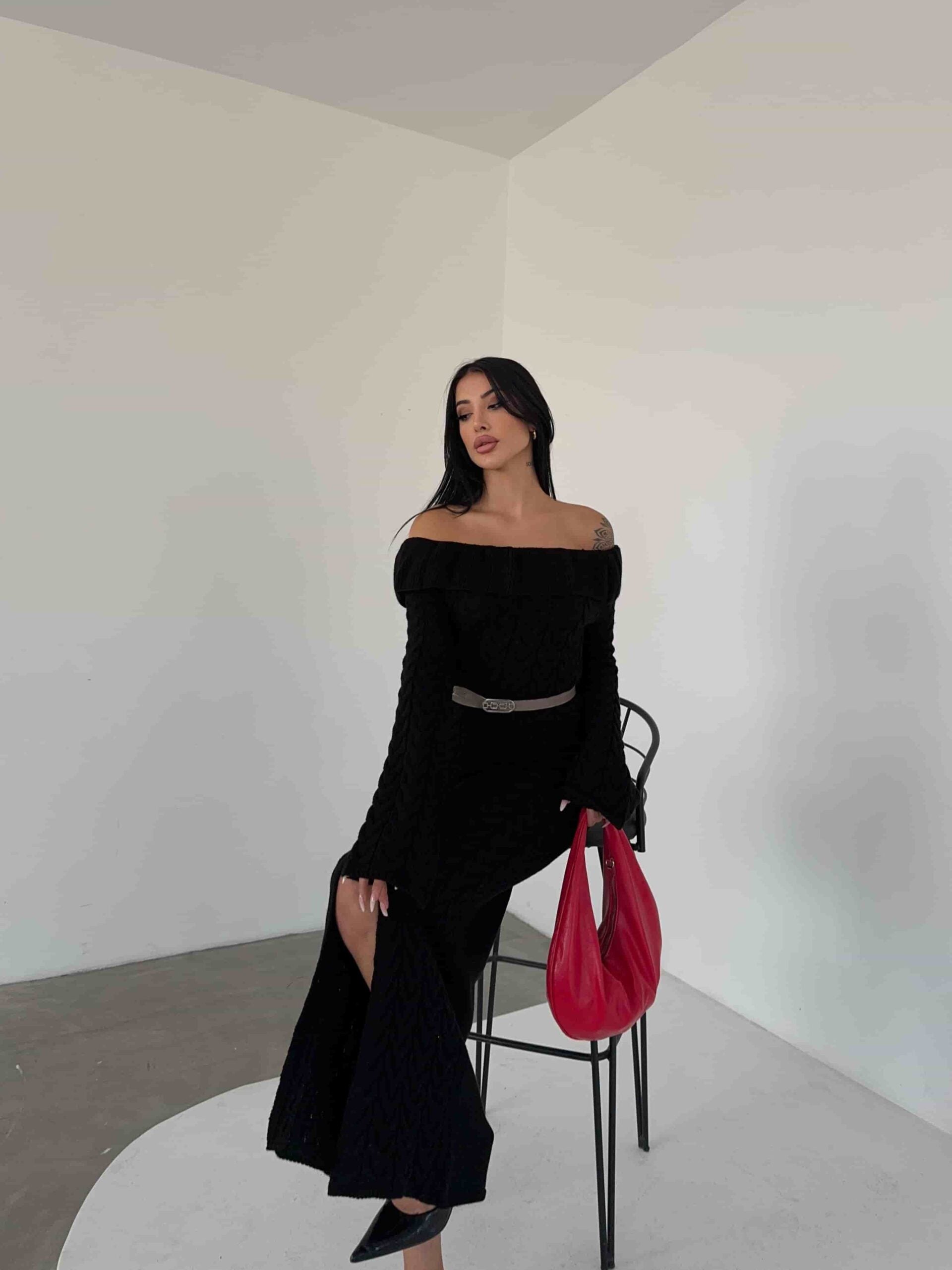 Madanno Yaka Triko Elbise 1515