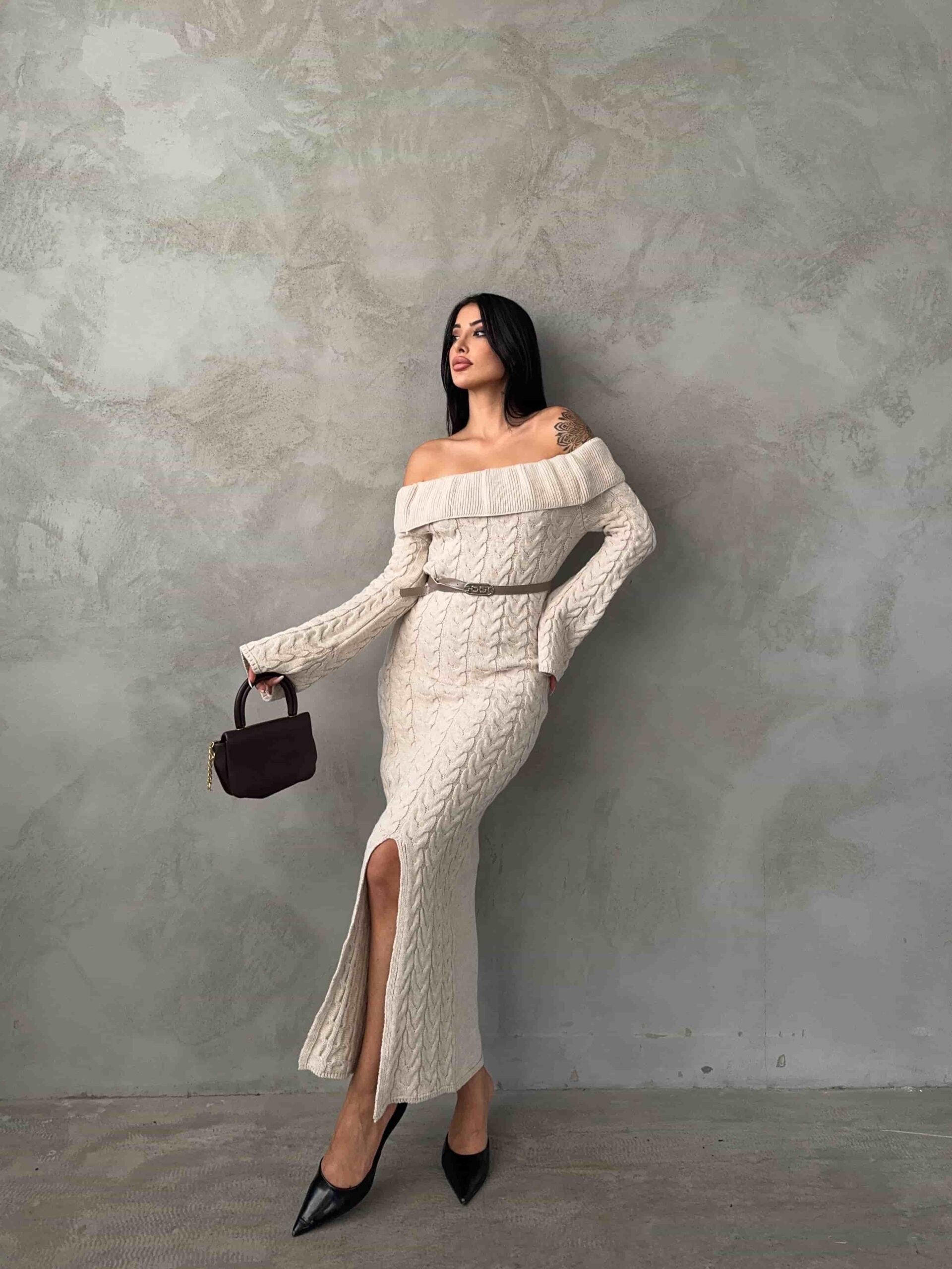 Madanno Yaka Triko Elbise 1515