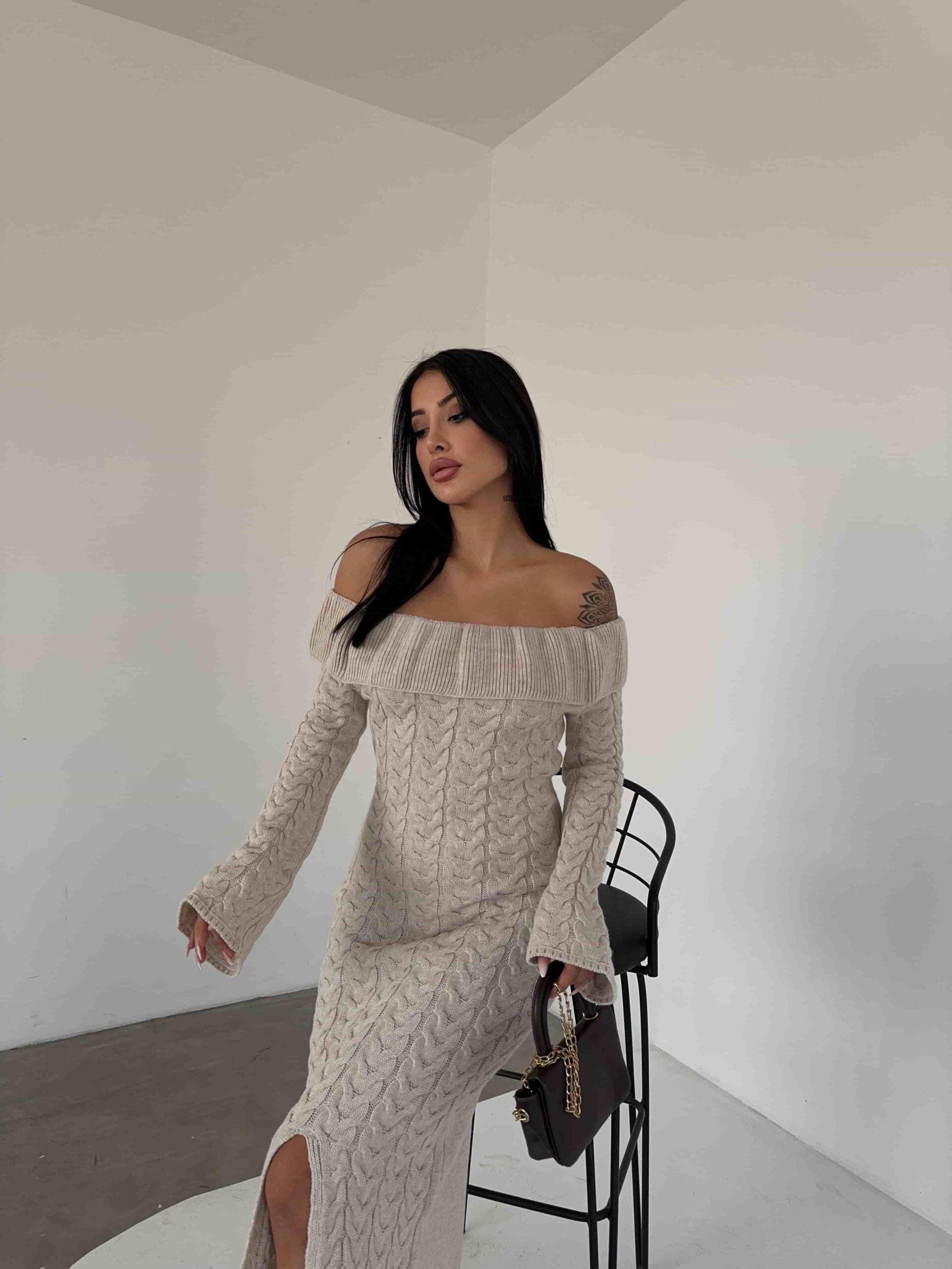 Madanno Yaka Triko Elbise 1515