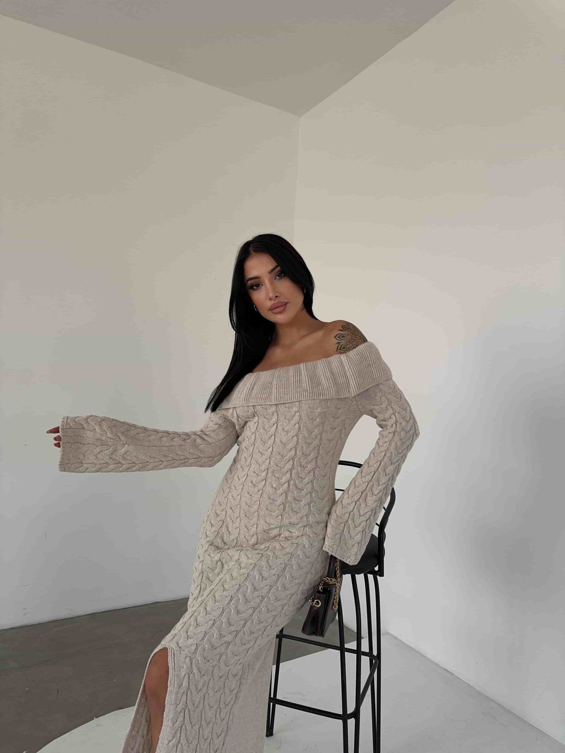 Madanno Yaka Triko Elbise 1515