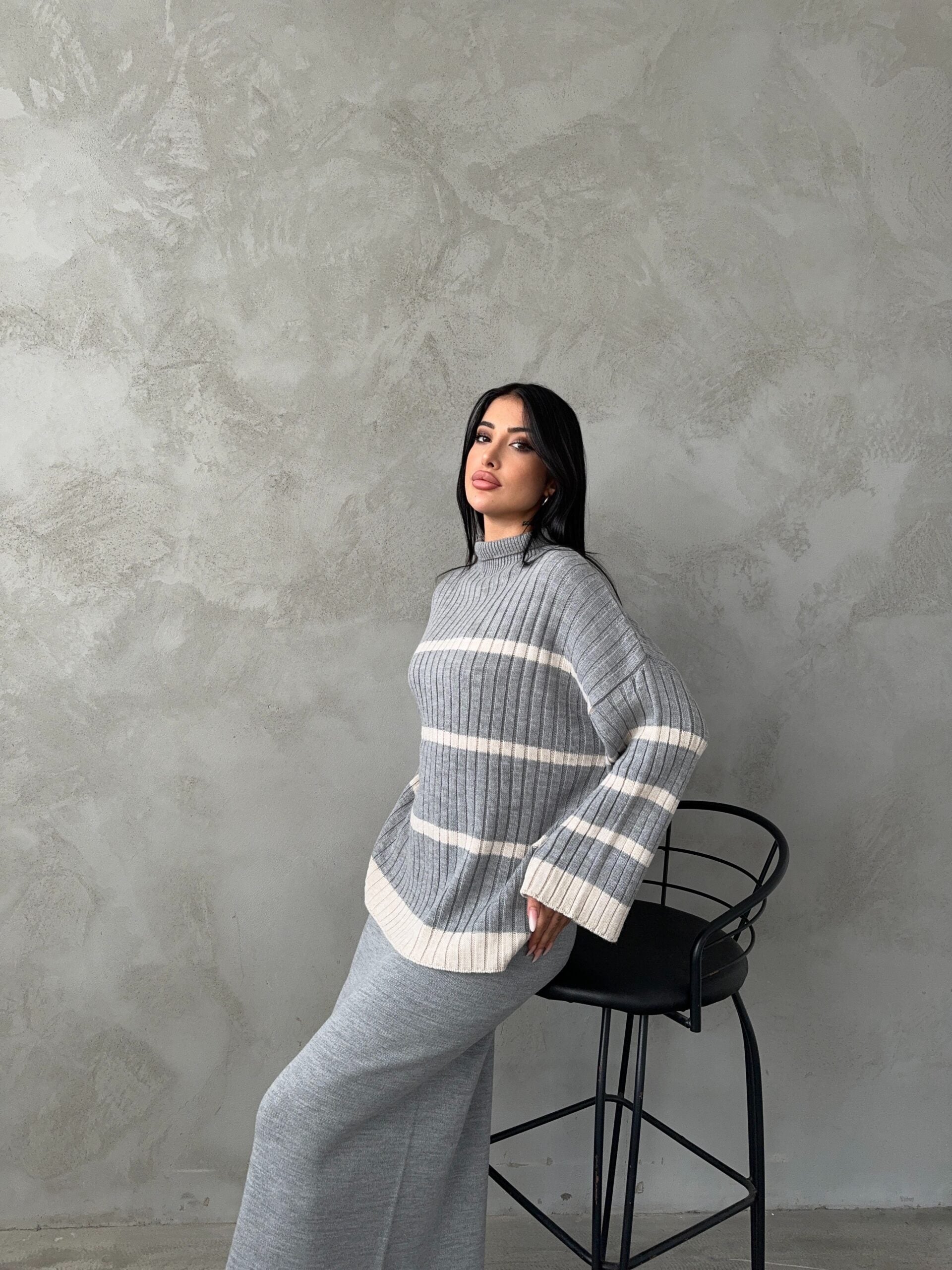 Balıkçı Yaka Etekli Triko Takım 1500