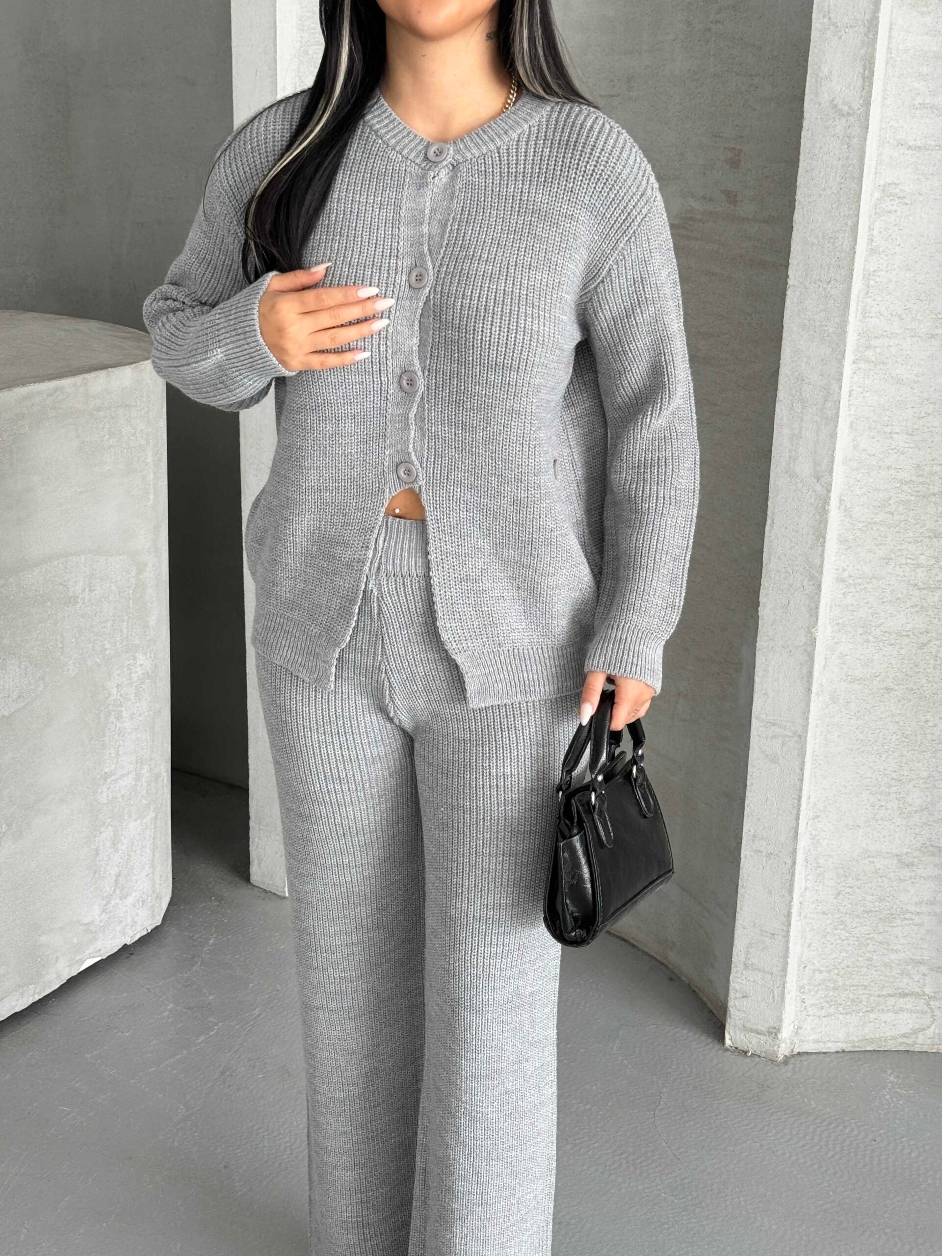 Düğme Detay Triko Takım 1565