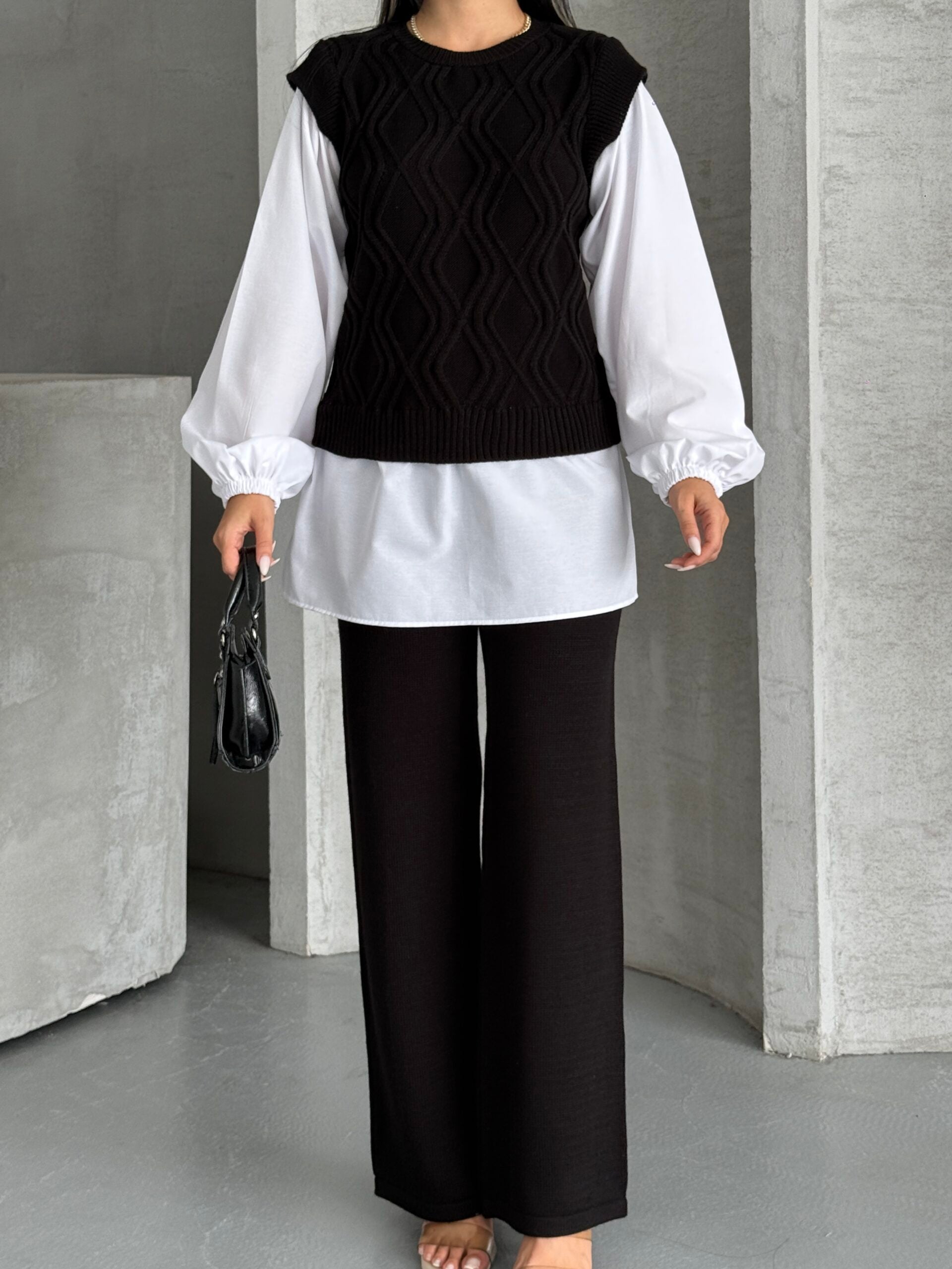 Gömlek Detay Triko Takım 1561