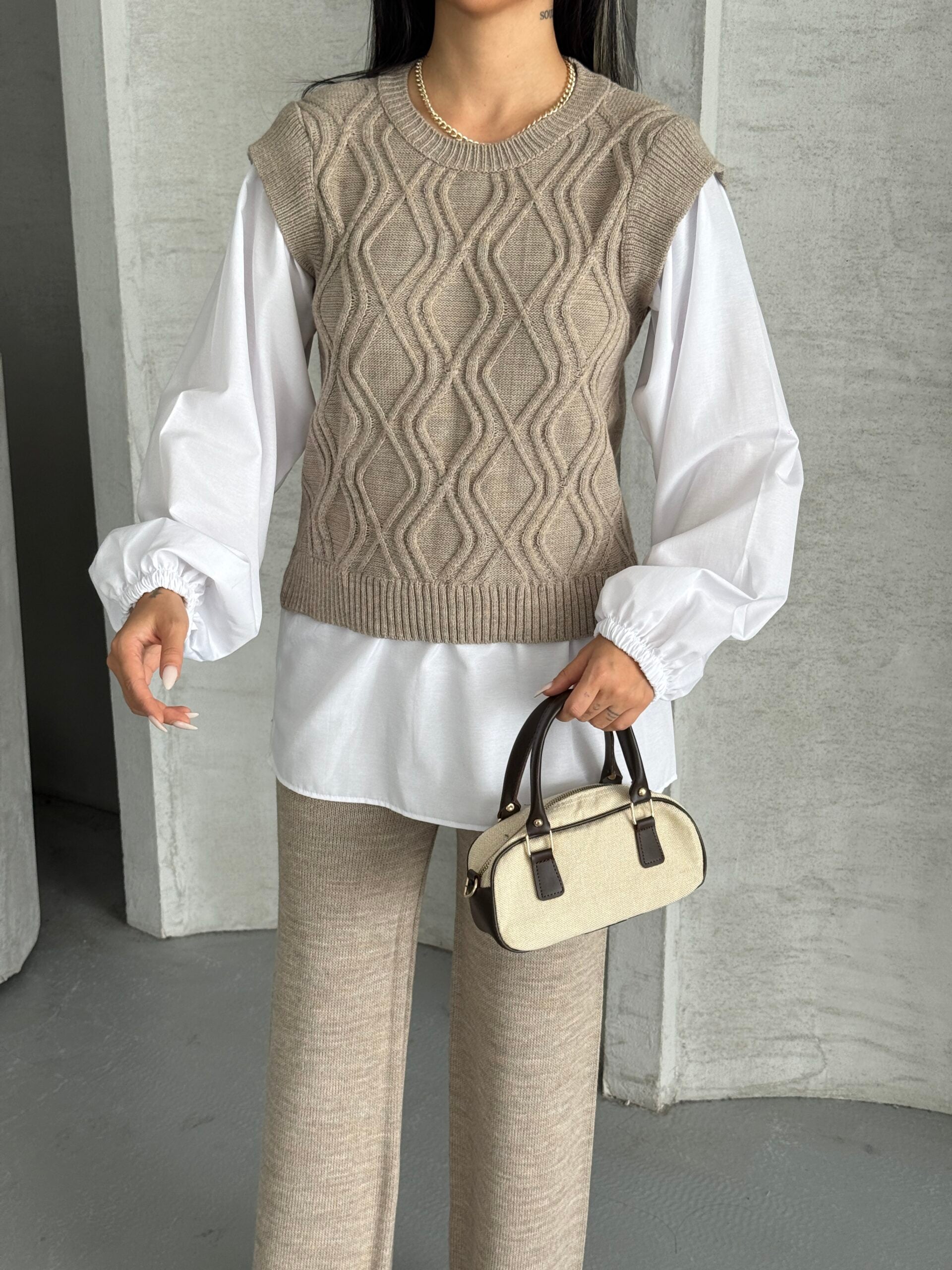 Gömlek Detay Triko Takım 1561