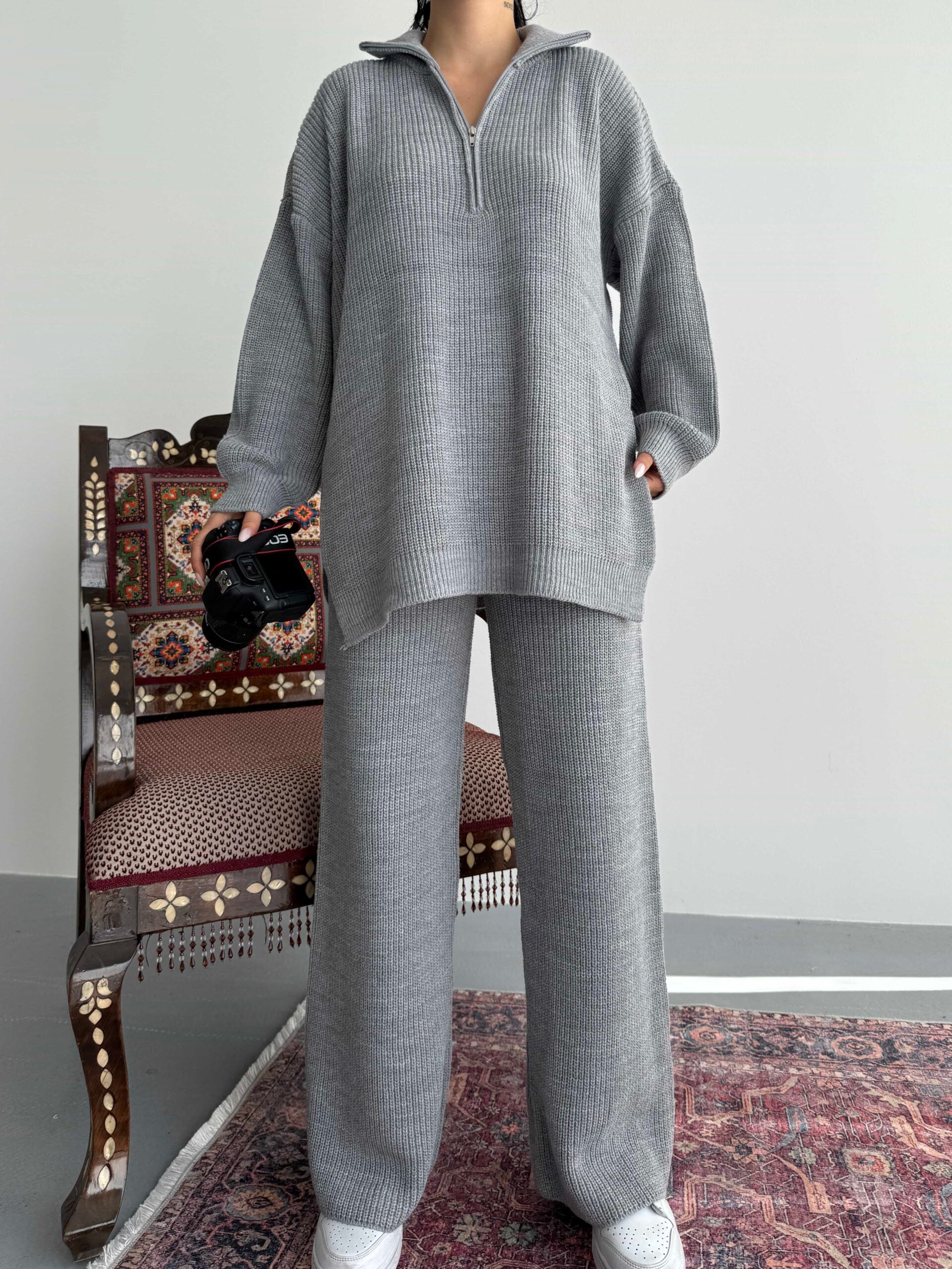 Fermuarlı Triko Takım 1556