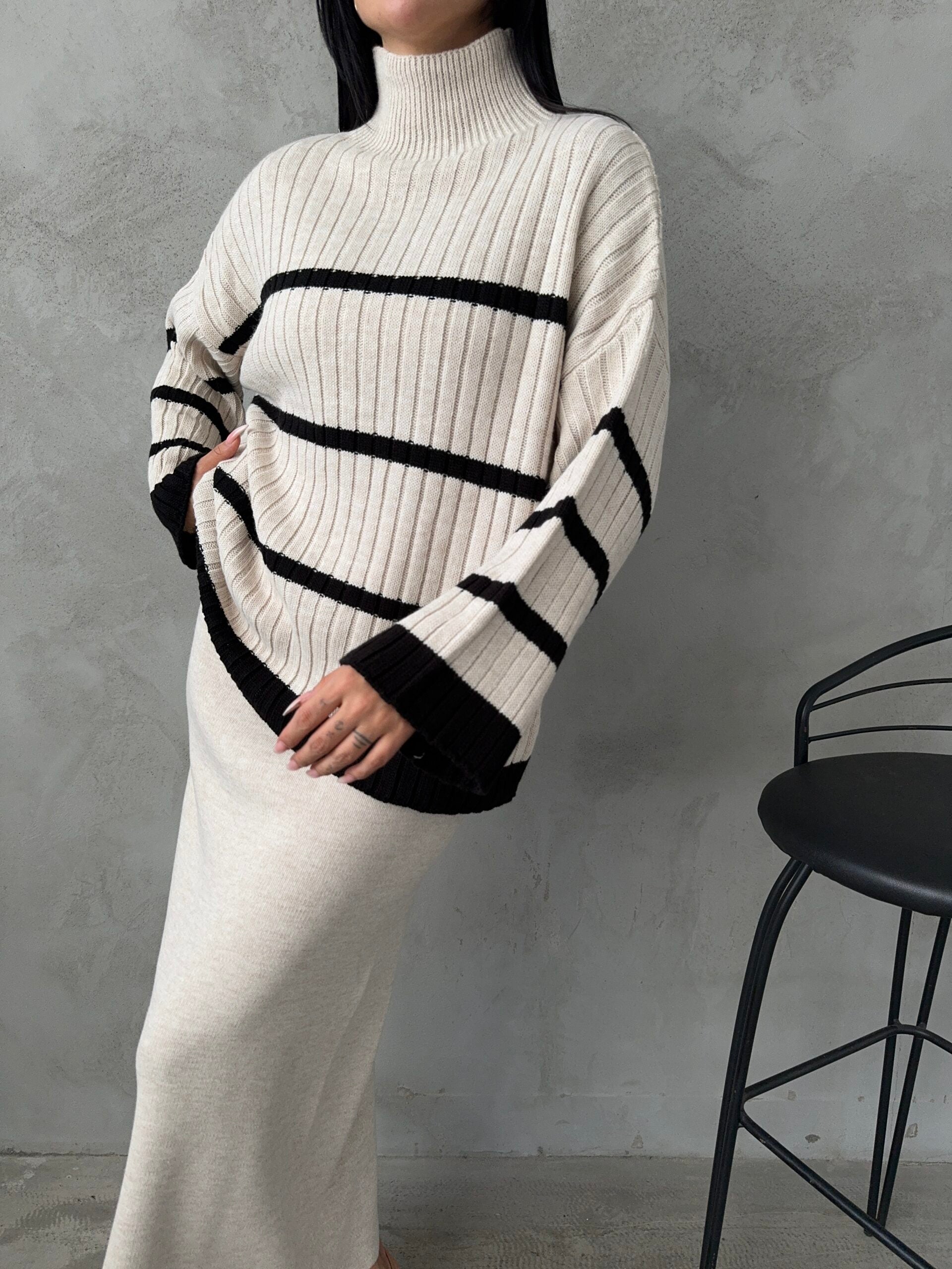 Balıkçı Yaka Etekli Triko Takım 1500