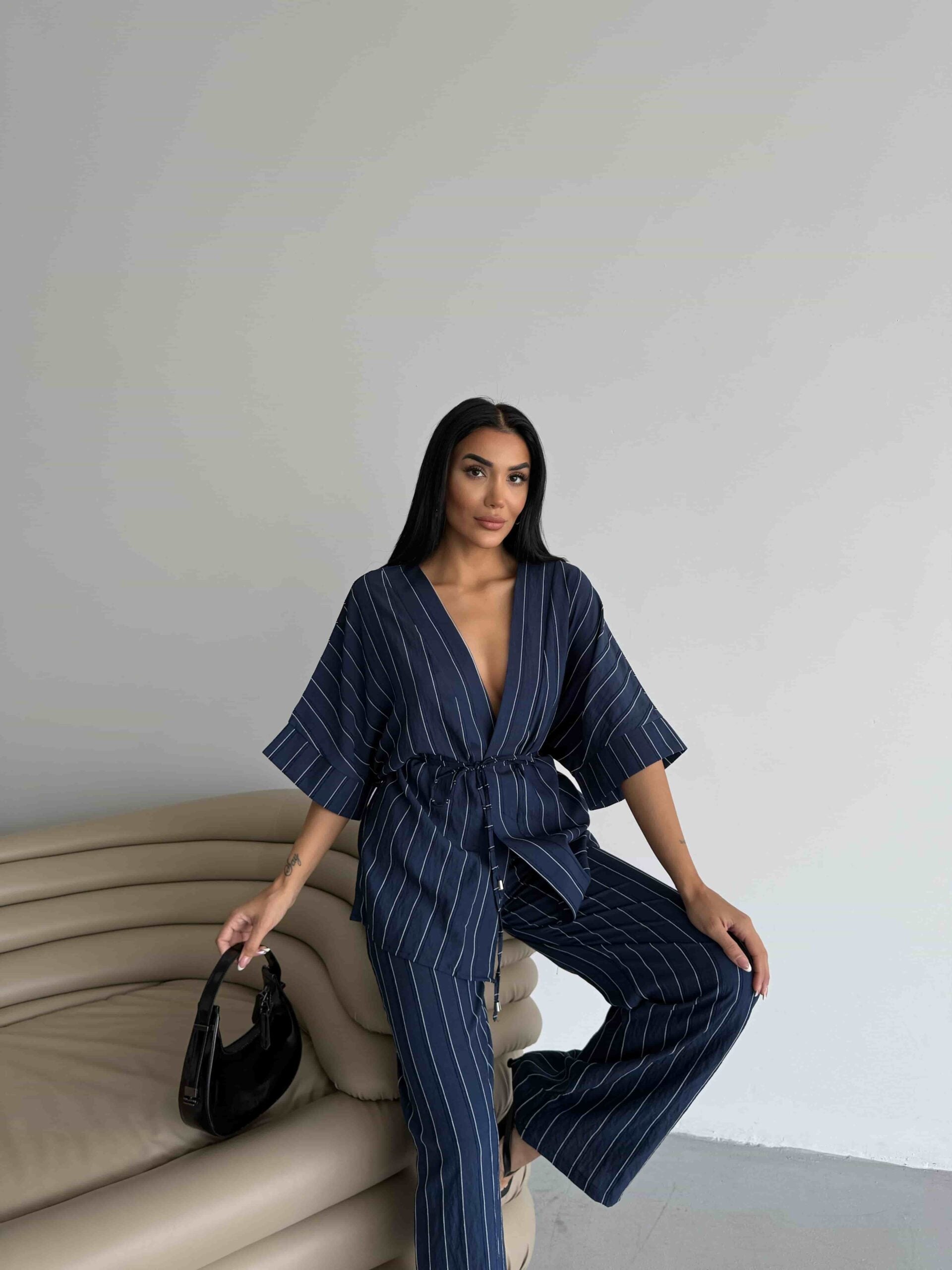 Çizgili Kimono Takım 2517