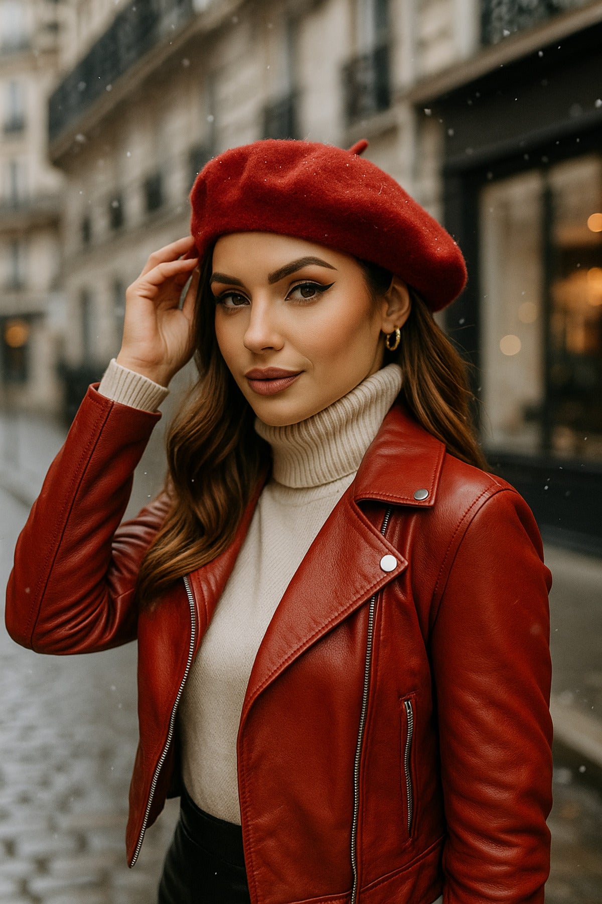 Kadın Kırmızı Ressam Bere Şapka Bere1101