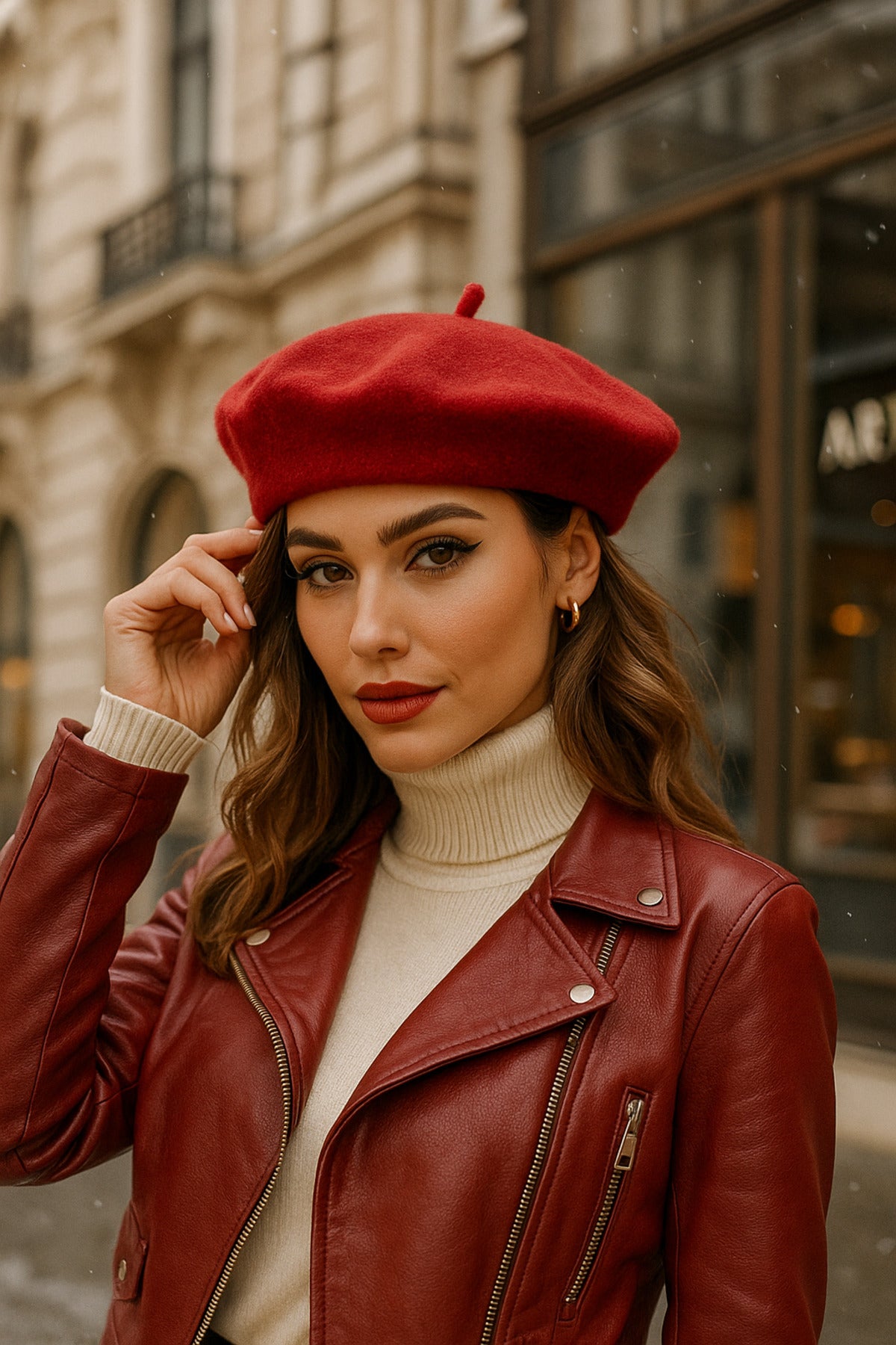 Kadın Kırmızı Ressam Bere Şapka Bere1101