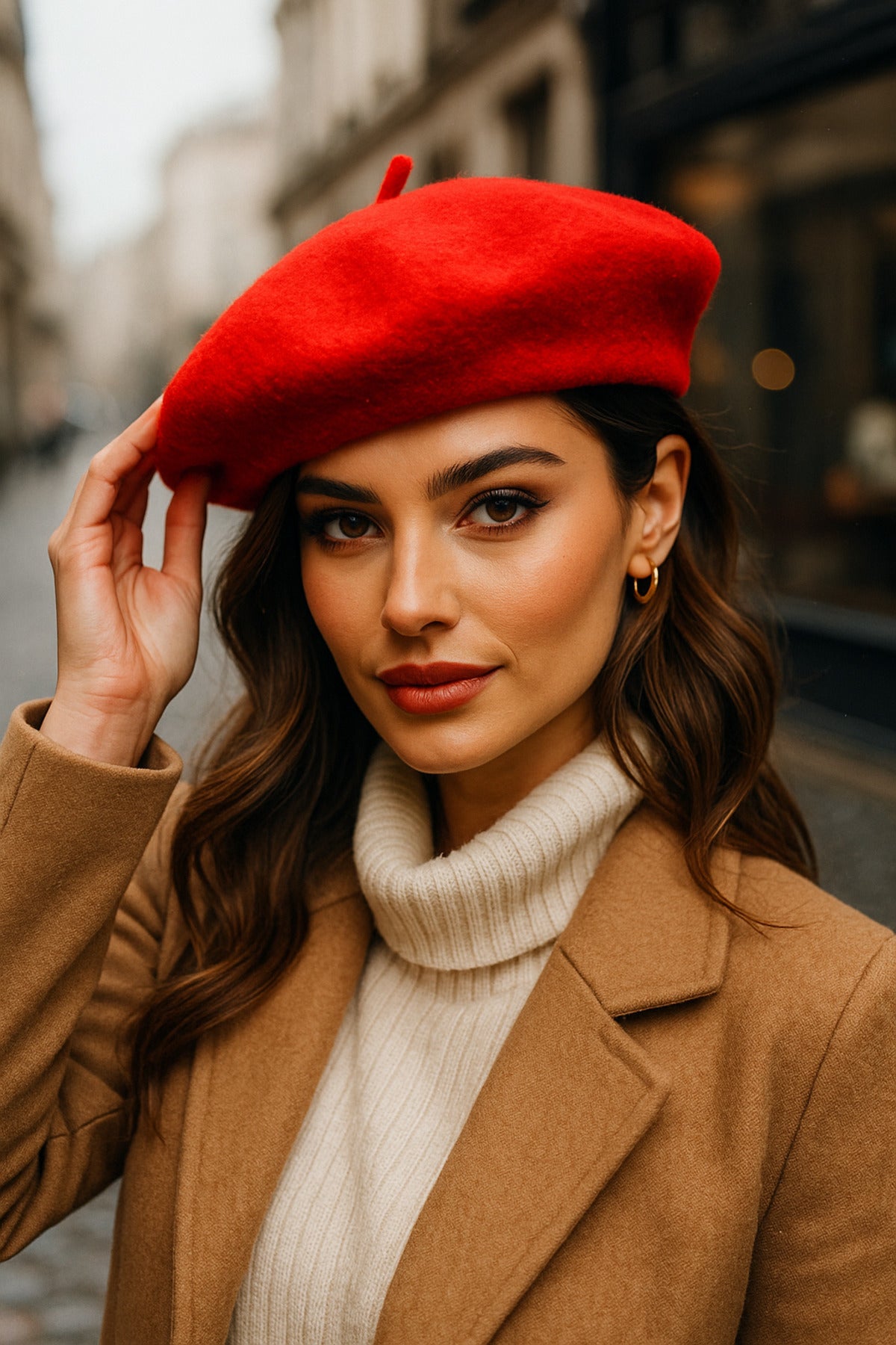 Kadın Kırmızı Ressam Bere Şapka Bere1101