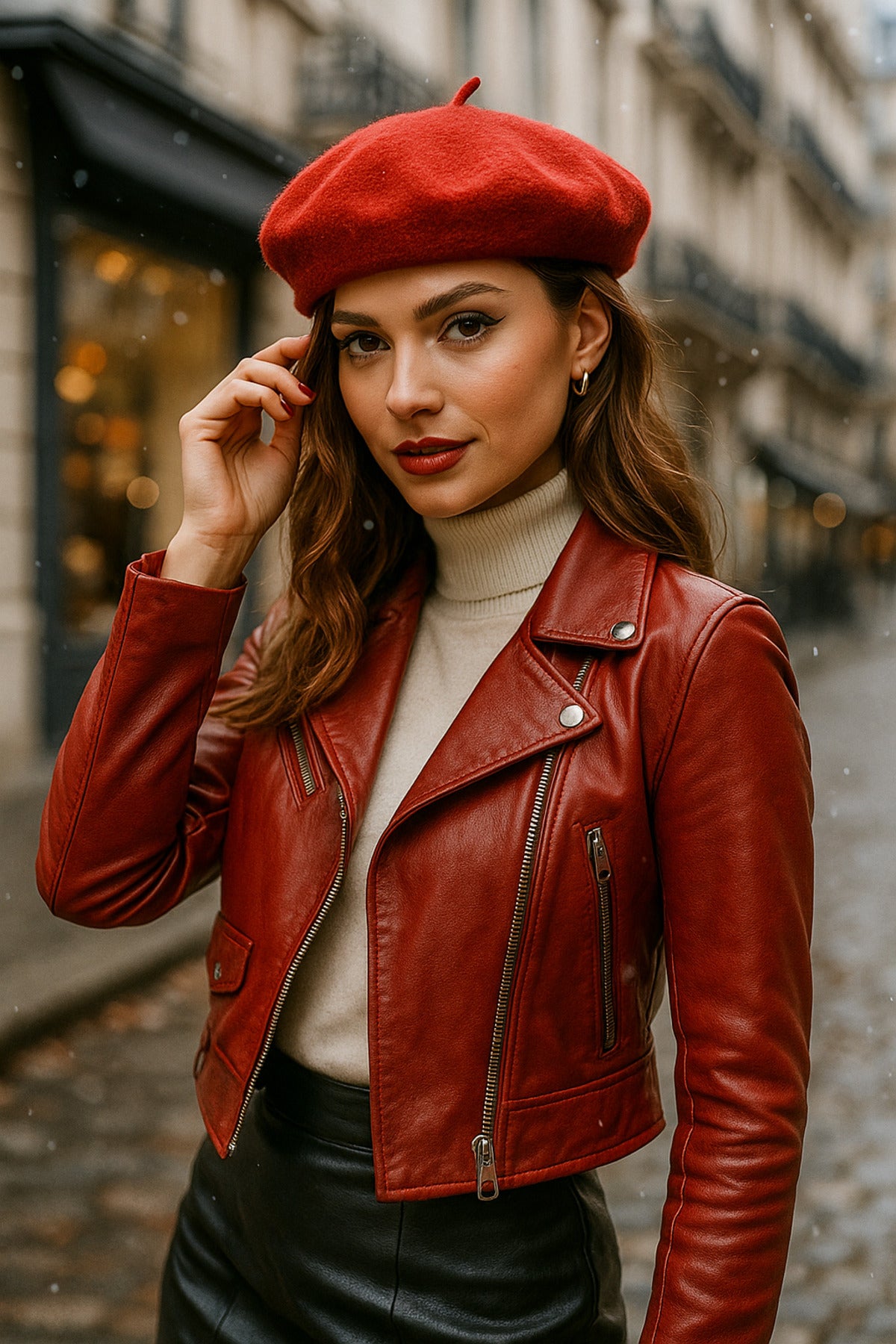 Kadın Kırmızı Ressam Bere Şapka Bere1101