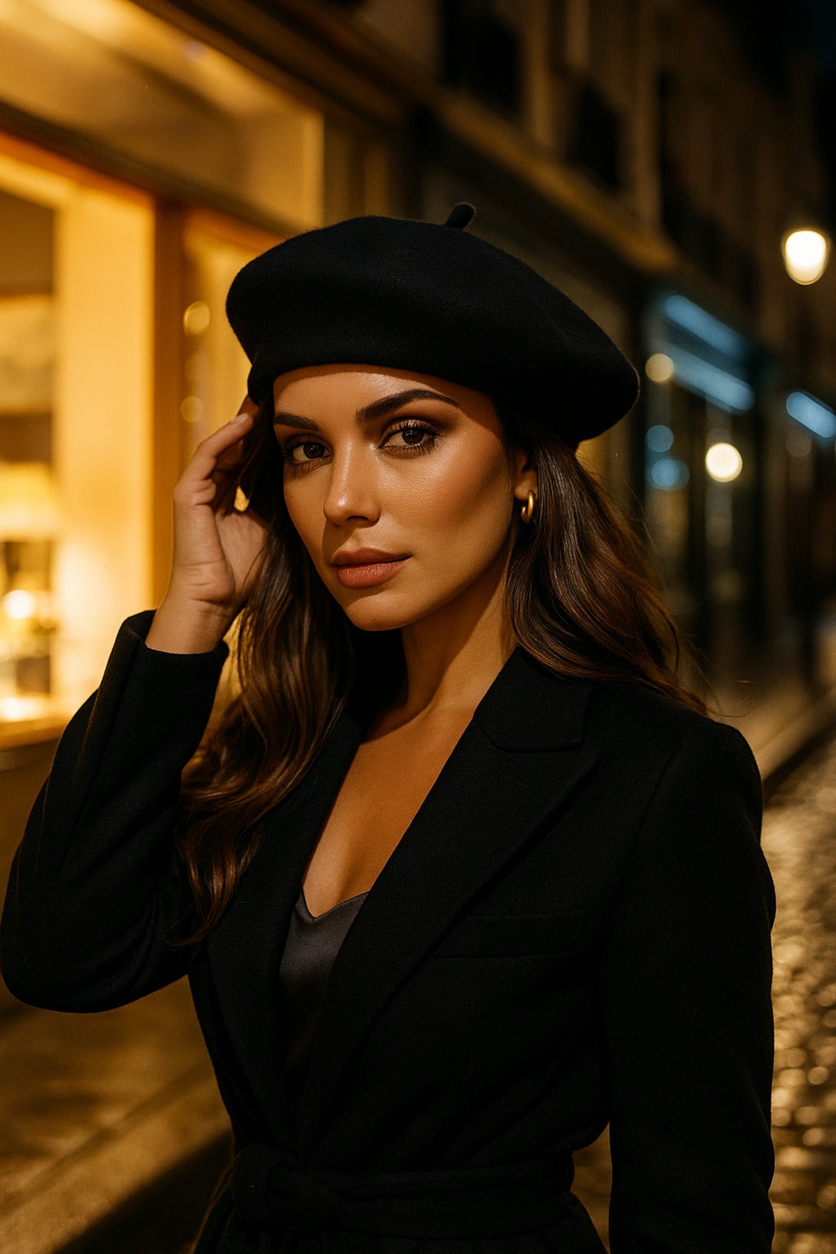 Siyah Fransız Keçe Ressam Bere Şapka Bere1101