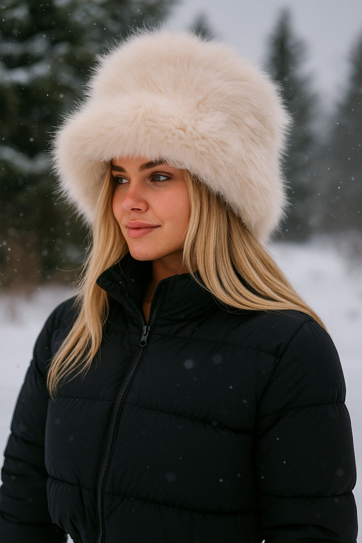 Peluş Ayarlanabilir Bej Bucket Kalpak Şapka-Bere SPK1142