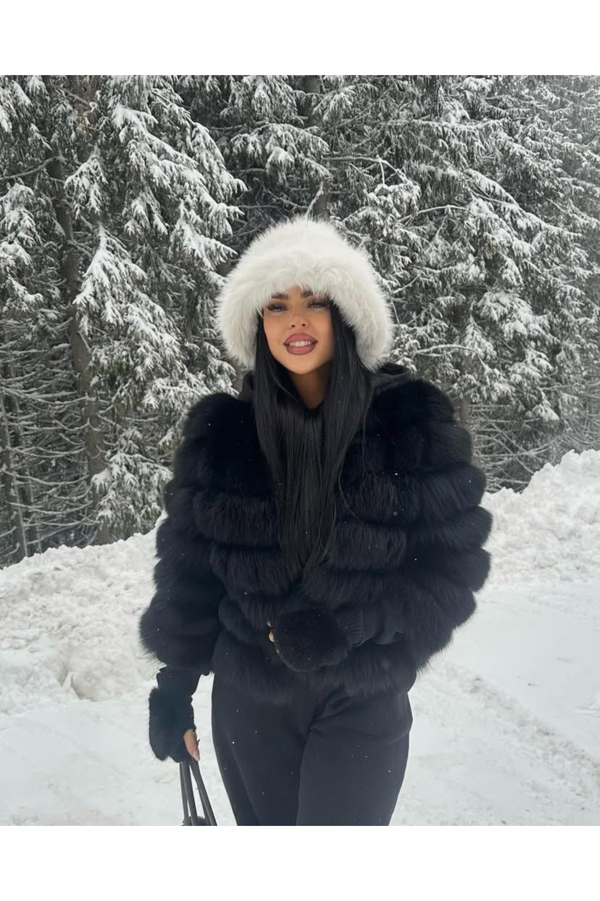 Peluş Ayarlanabilir Ekru Bucket Kalpak Şapka-Bere SPK1142