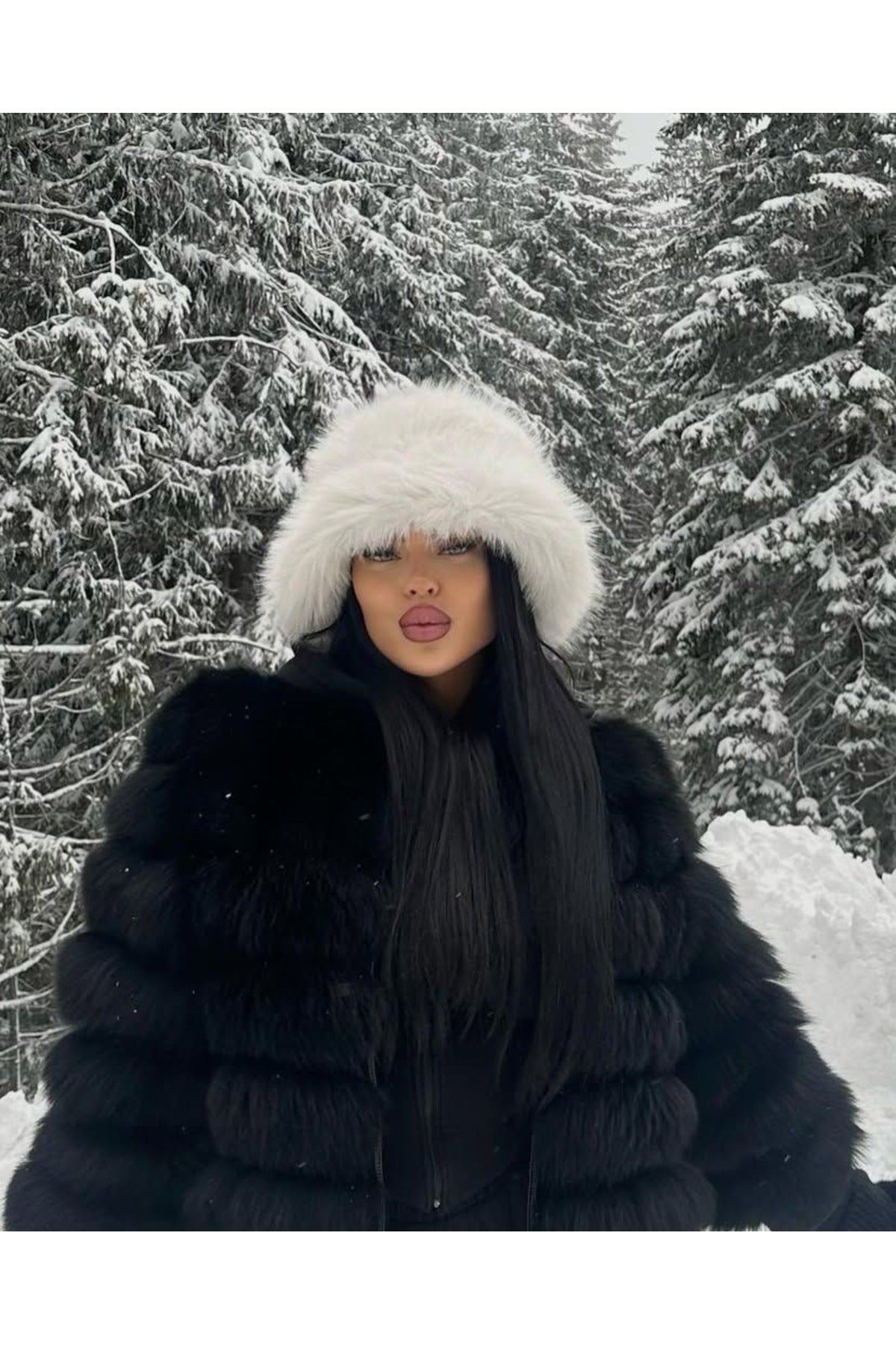 Peluş Ayarlanabilir Ekru Bucket Kalpak Şapka-Bere SPK1142