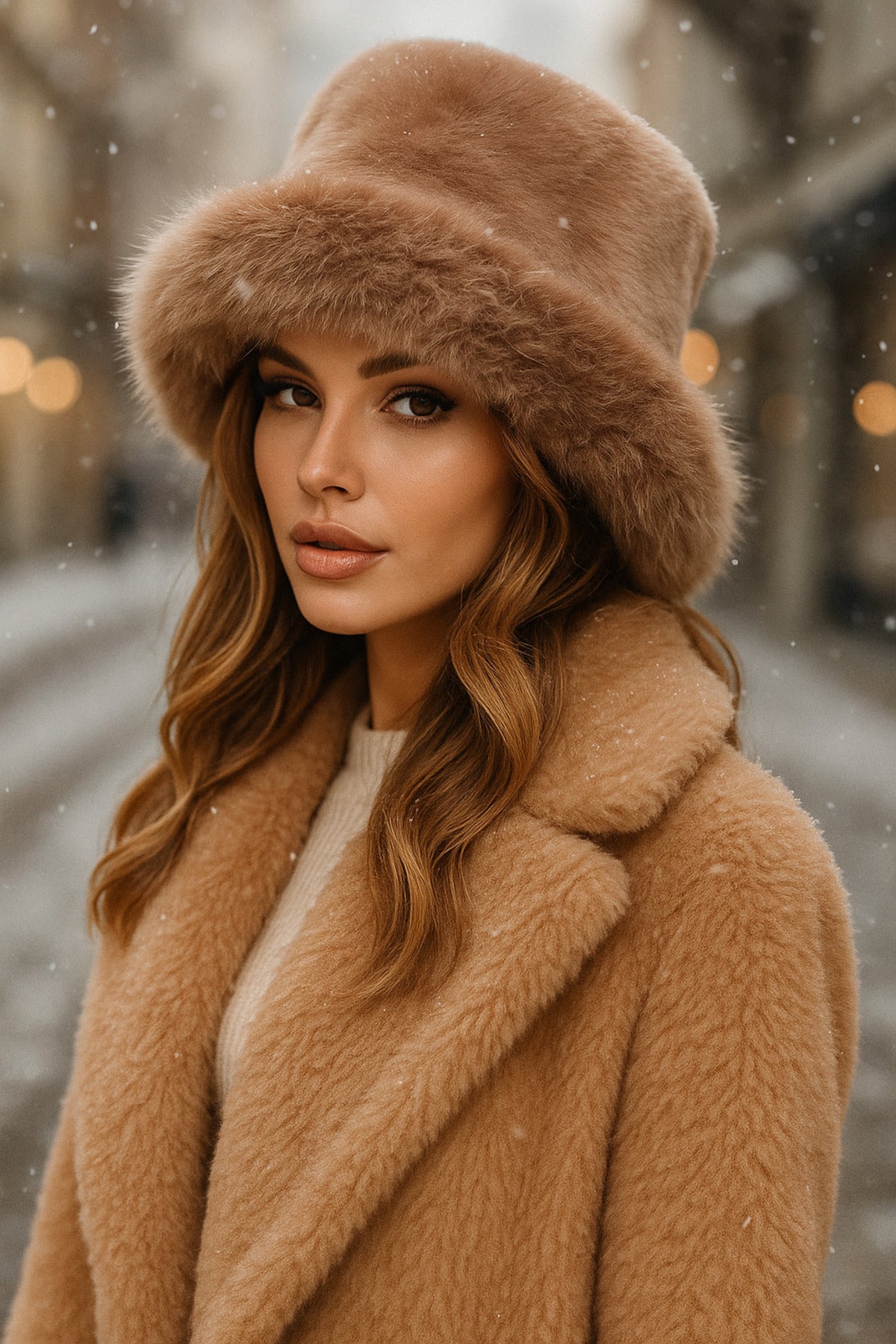 Vizon Kalın Peluş Kalpak Şapka - Bere Sıcak Tutan Şık Dış Mekan Soğuktan Koruma Spk1143