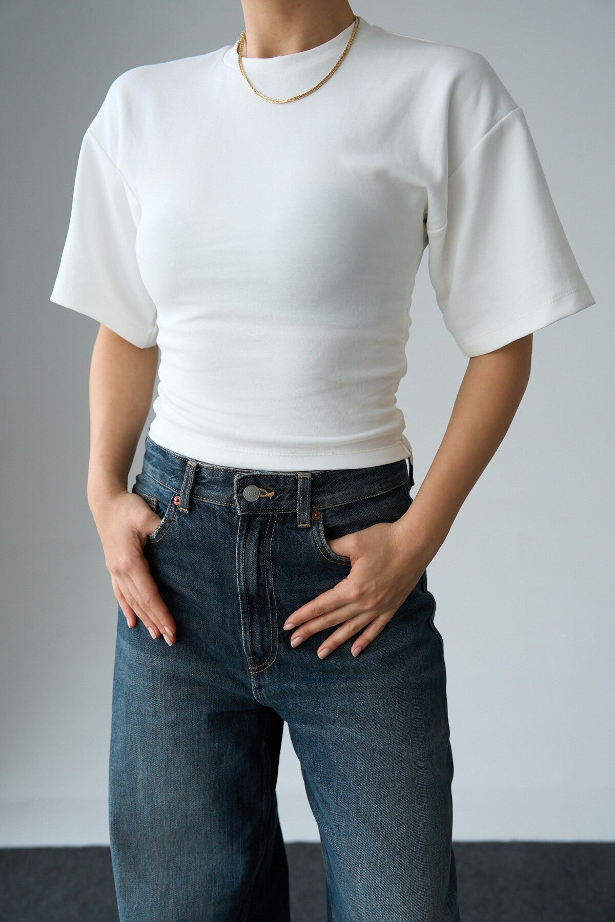 Açık Ekru Yarasa Kol T-Shirt