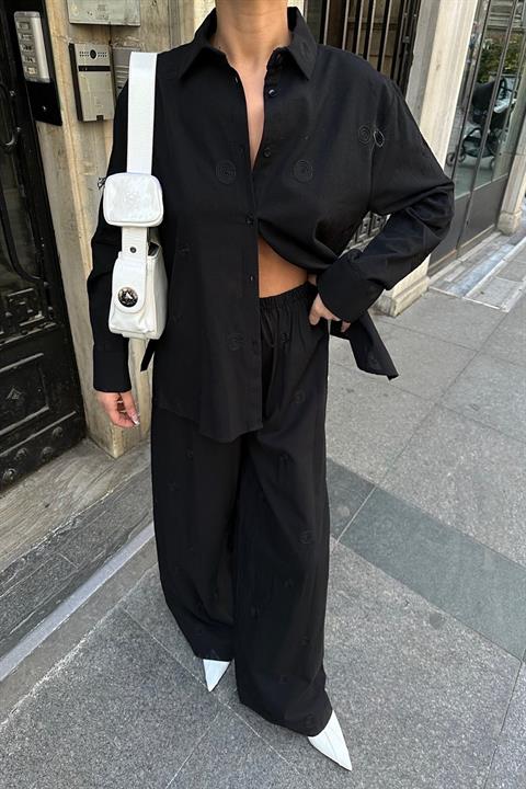 Adriana Nakış Motifli Keten Takım 9733-08