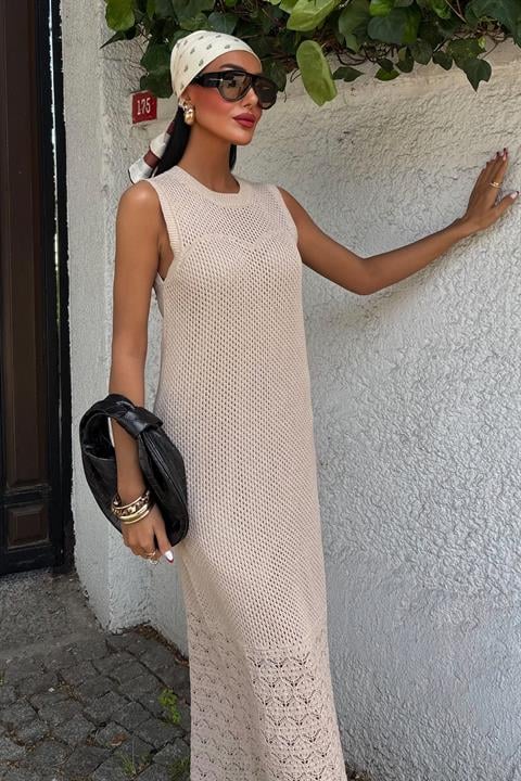 Afro Ajurlu Maksi Elbise 2796