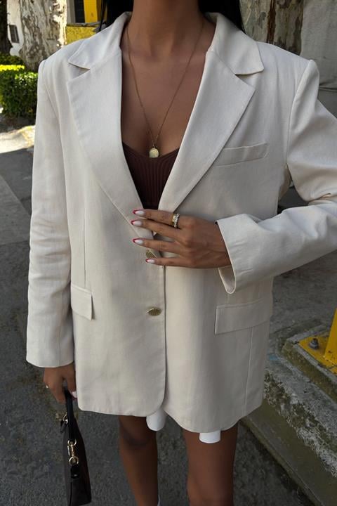 Agnes Blazer Keten Ceket 6105