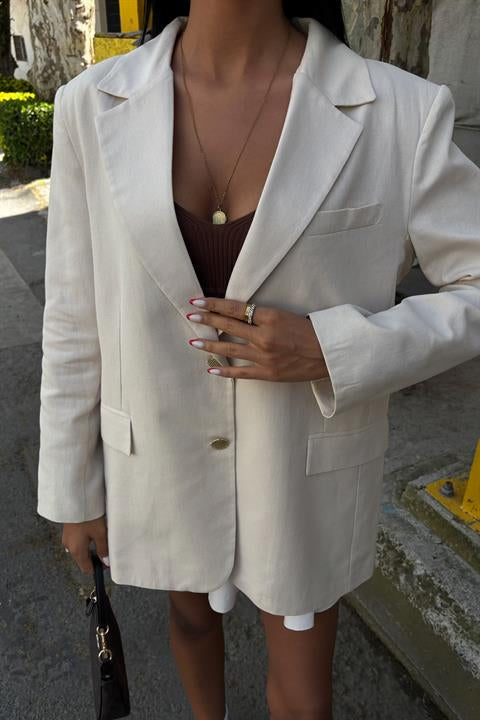 Agnes Blazer Keten Ceket 6105