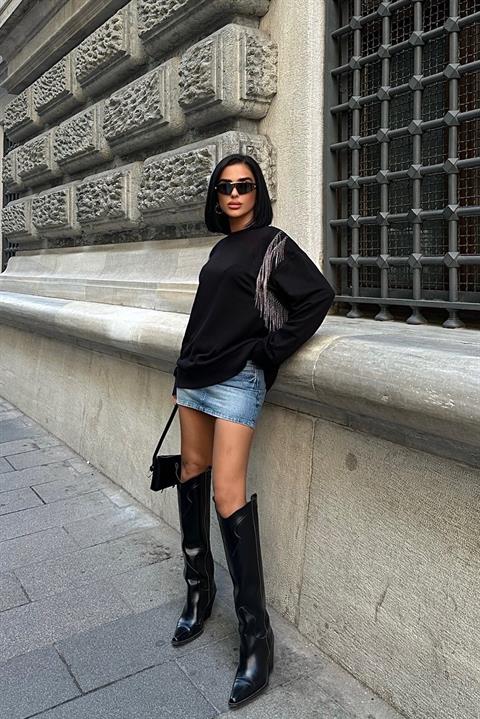 Angelina Metalize Sarkaçlı Sweatshirt 8048 -08